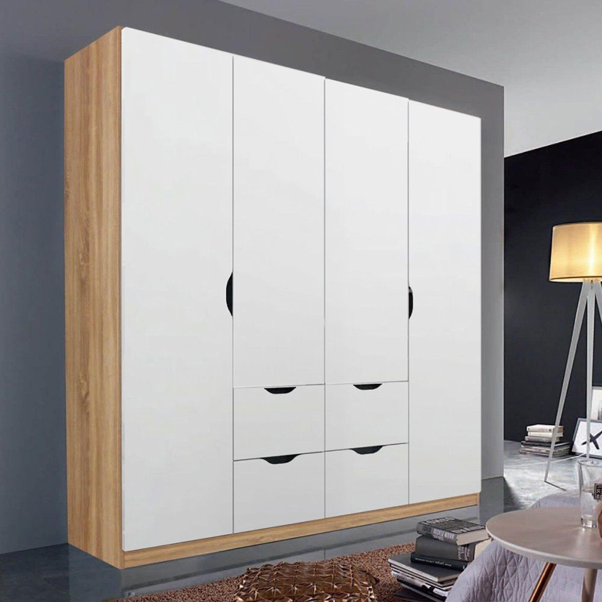 Rauch Arnstein 181cm 4 Door Wardrobe with Drawer - Sonoma Oak and Alpine White