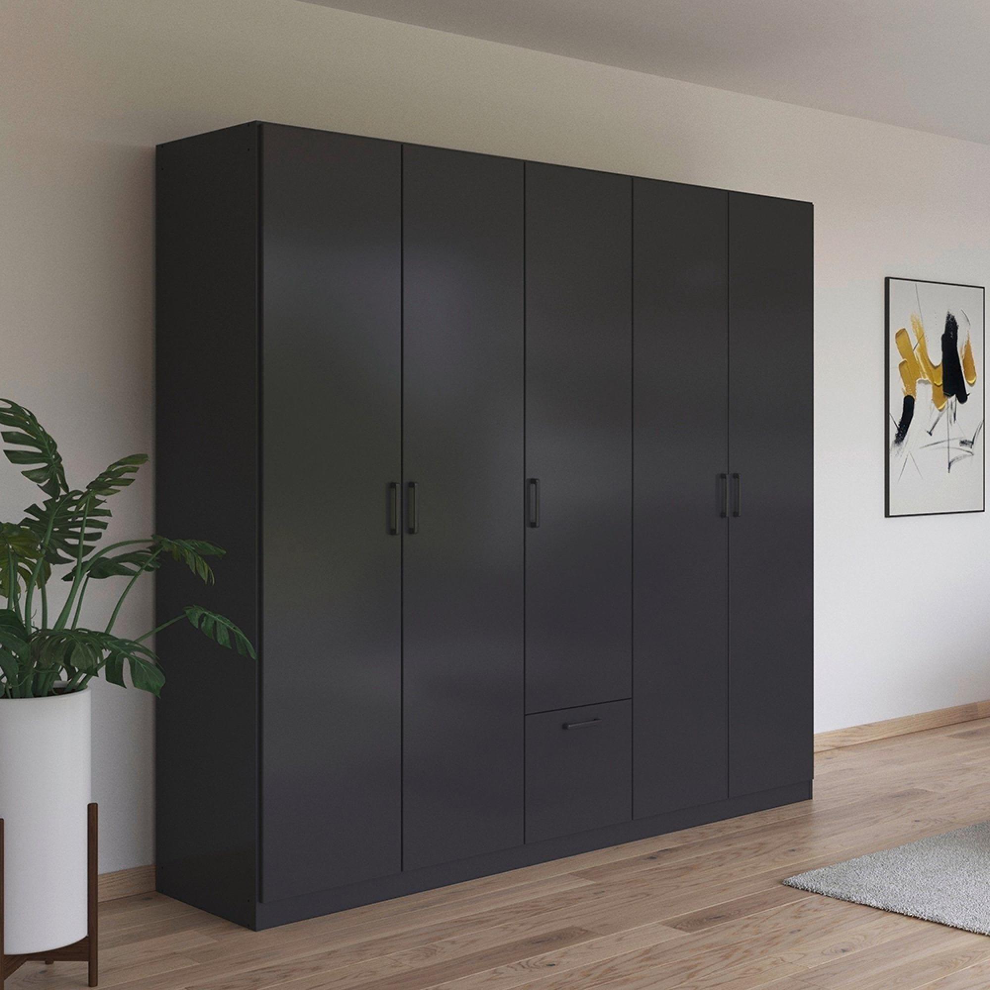 Rauch Bari 226cm 5 Door Wardrobe - Metallic Grey
