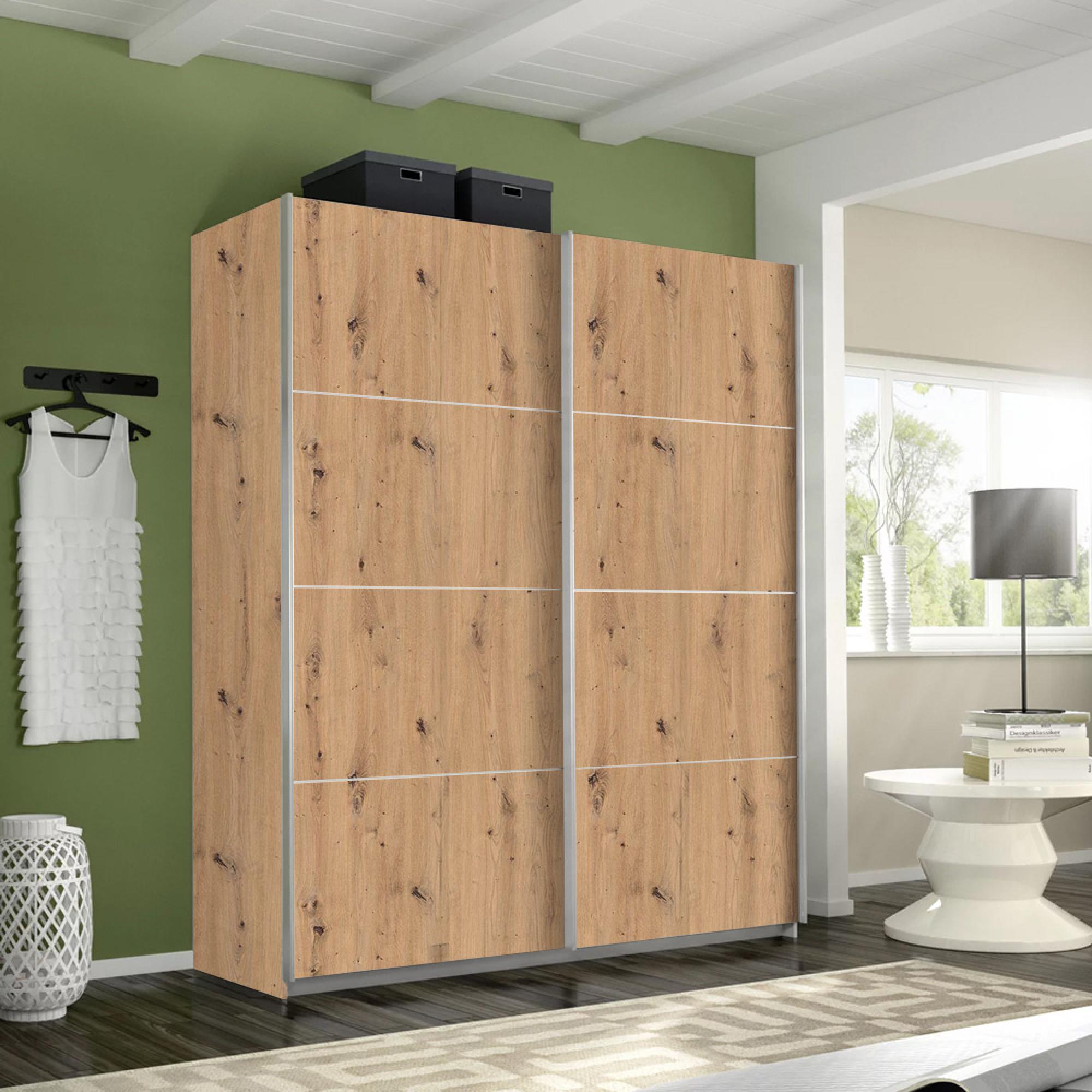 Rauch Belluno 181cm 2 Door Sliding Wardrobe - Artisan Oak