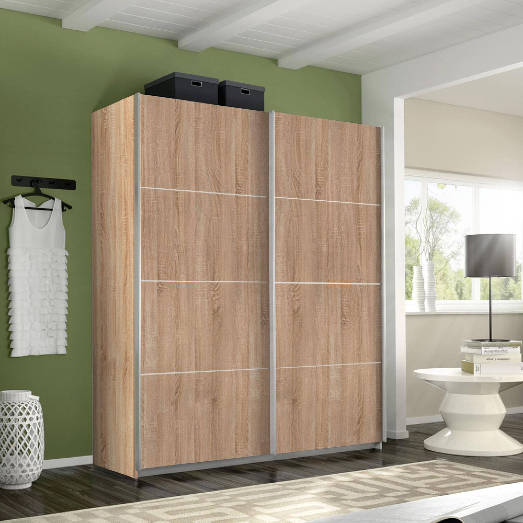 Rauch Belluno 181cm 2 Door Sliding Wardrobe - Sonoma Oak
