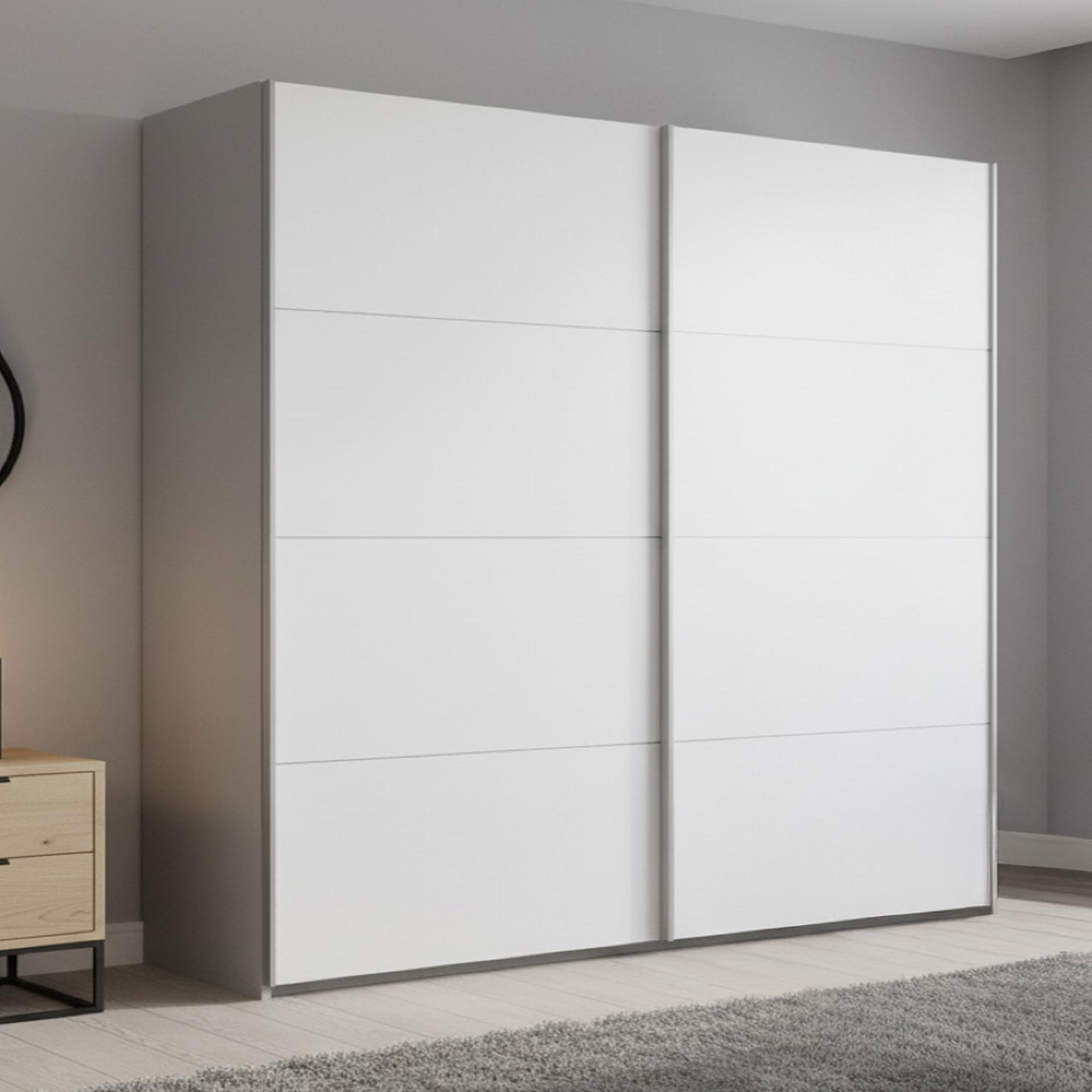 Rauch Beluga Extra 181cm 2 Door Sliding Wardrobe - Silk Grey and Alpine White
