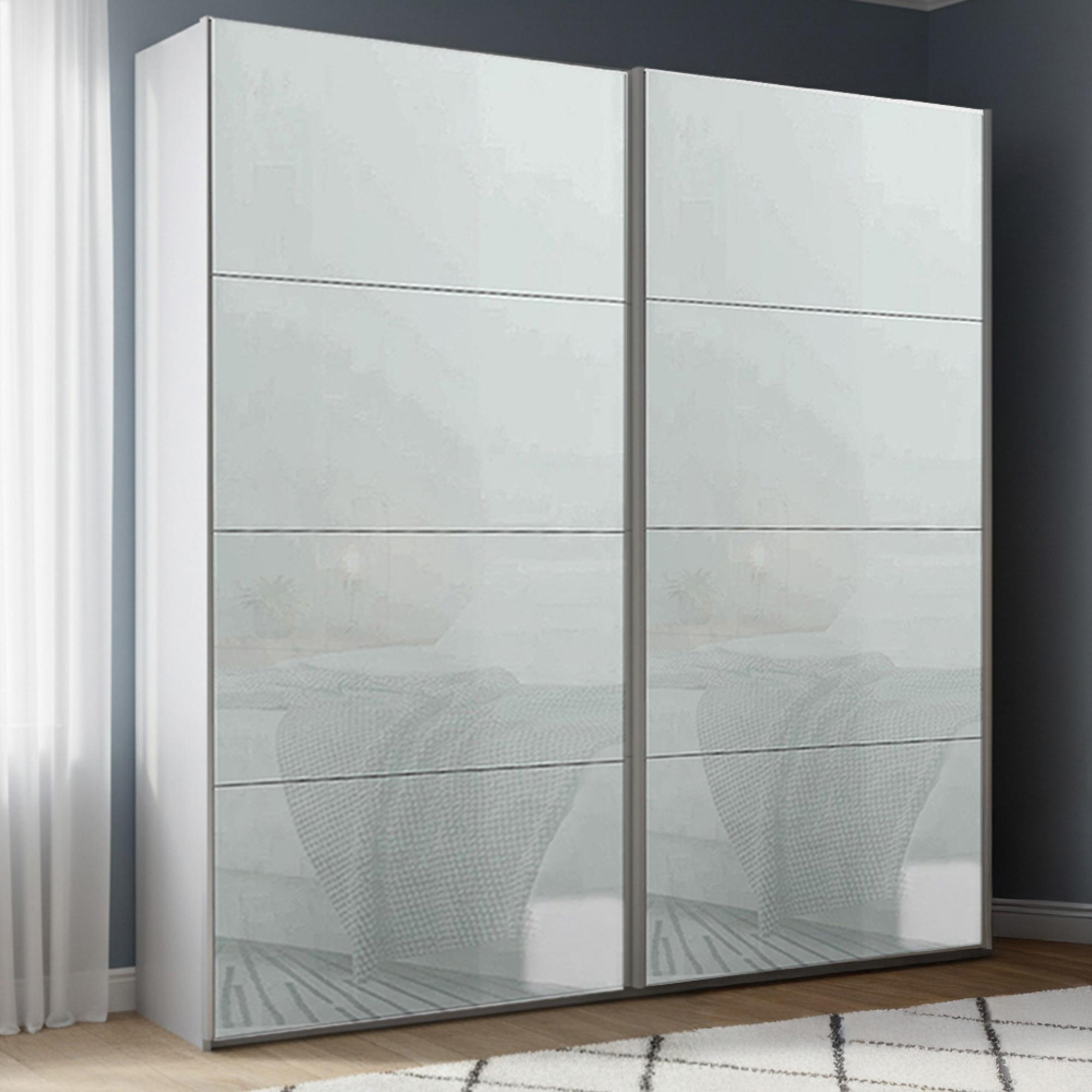 Rauch Beluga Extra 181cm 2 Door Sliding Wardrobe - Silk Grey and Silk Grey Glass