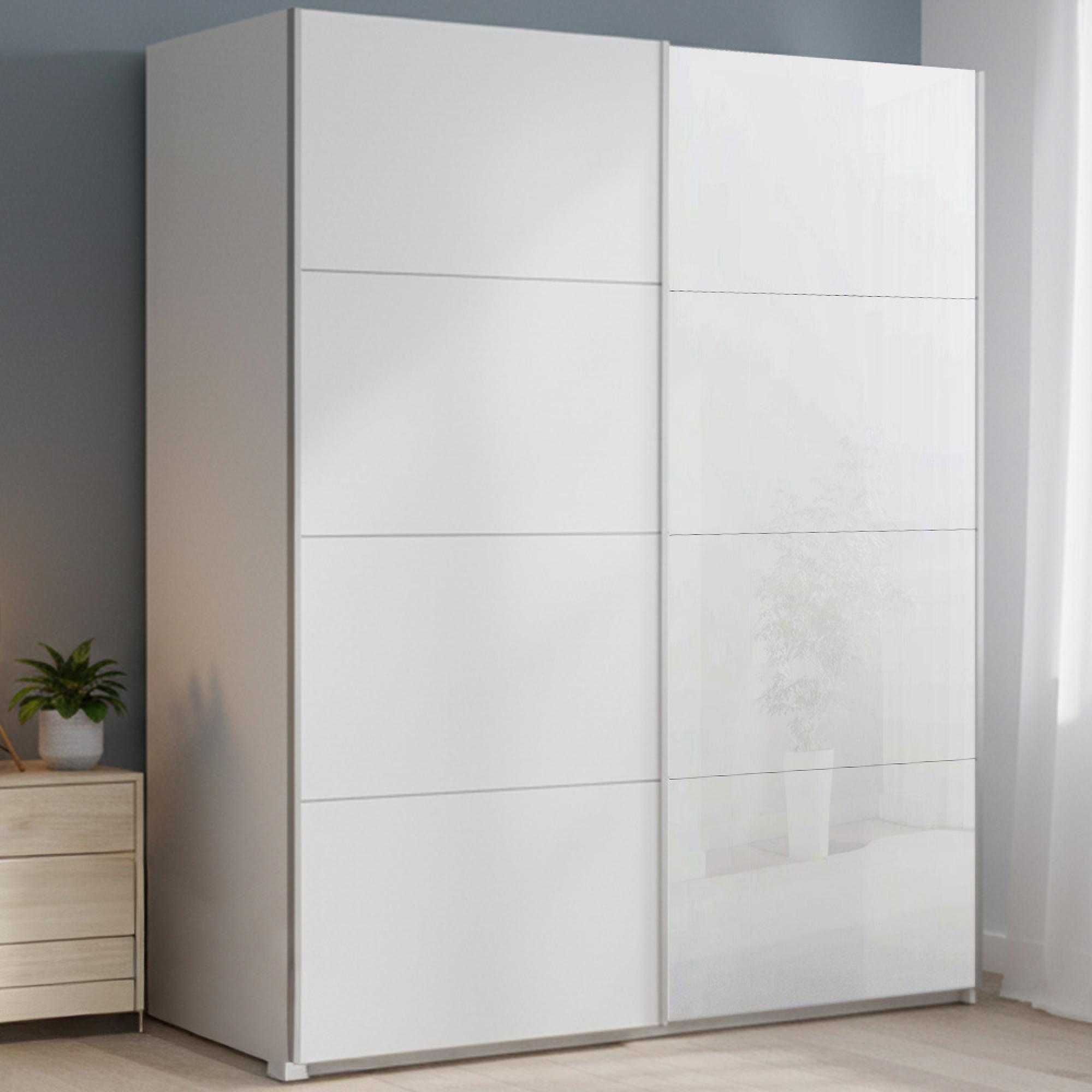 Rauch Beluga Extra 181cm 2 Door Sliding Wardrobe - White High Gloss and Alpine White Front