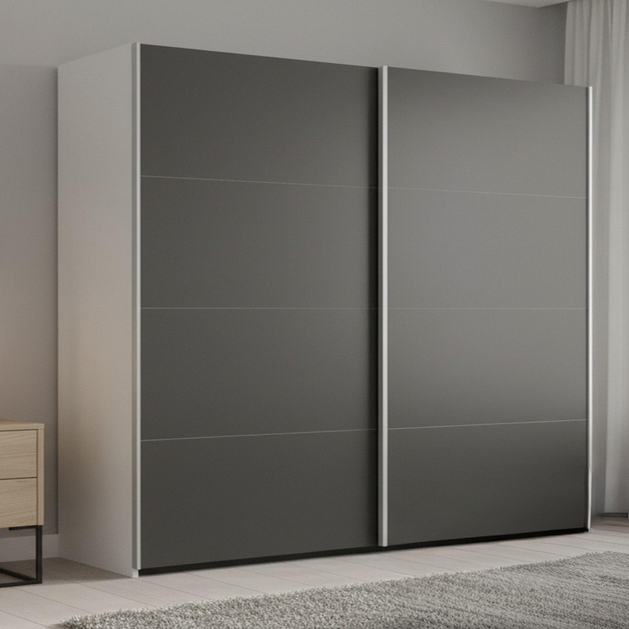 Rauch Beluga Extra 226cm 2 Door Sliding Wardrobe - Alpine White and Graphite