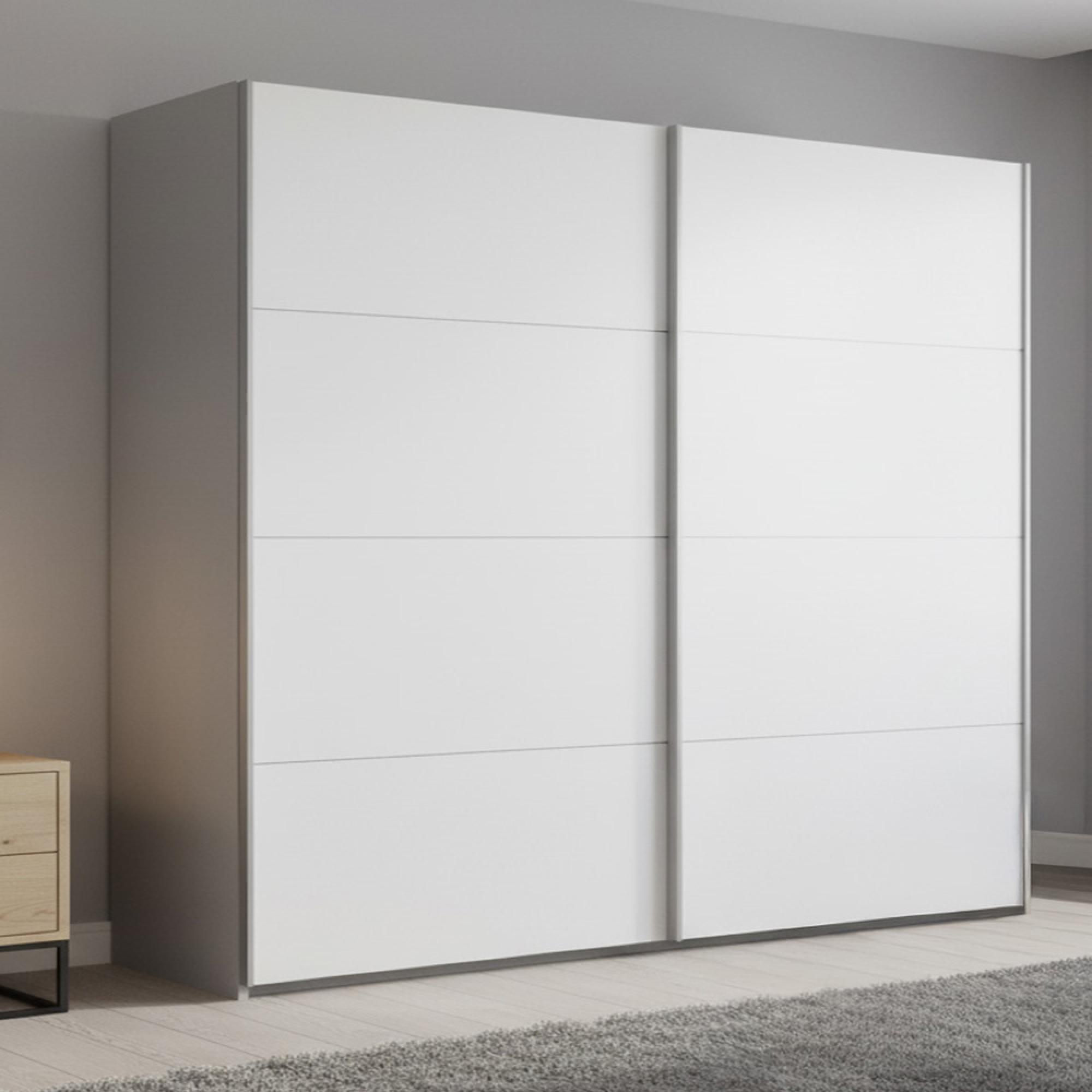Rauch Beluga Extra 226cm 2 Door Sliding Wardrobe - Silk Grey and Alpine White