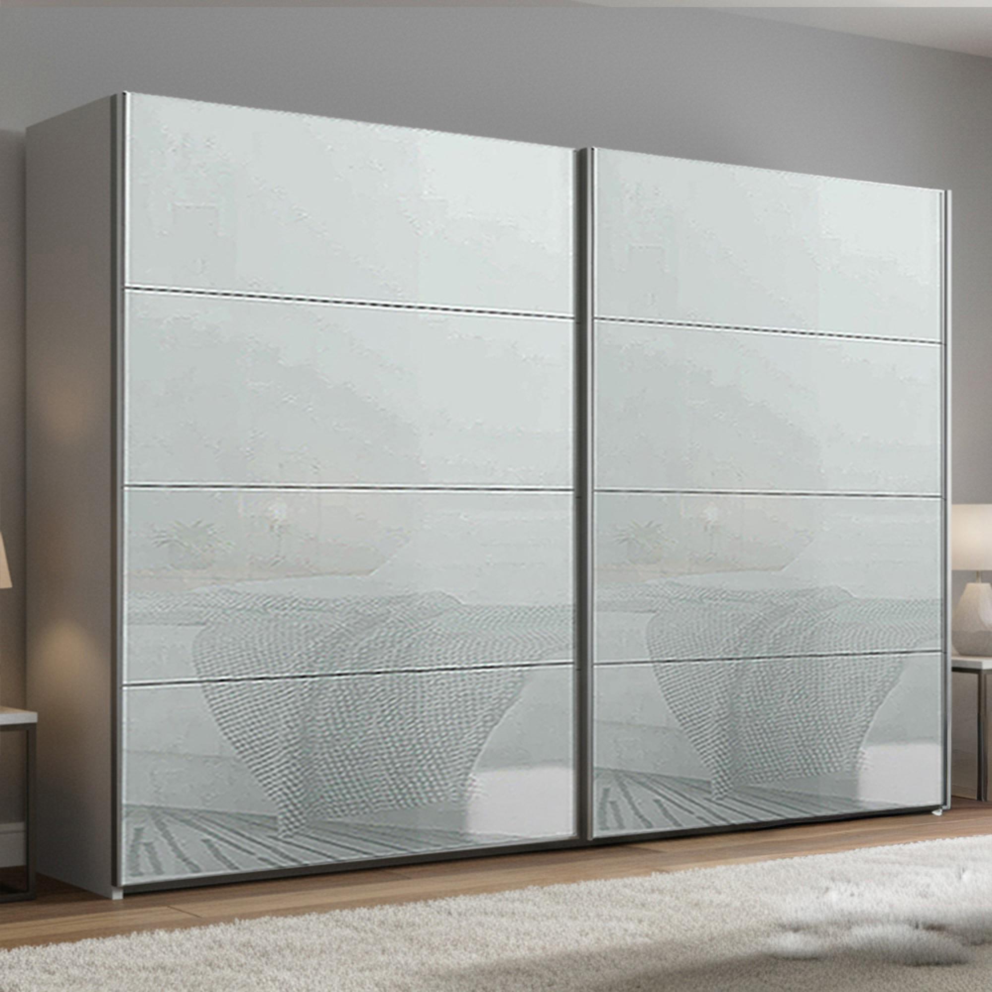 Rauch Beluga Extra 271cm 2 Door Sliding Wardrobe - Silk Grey and Silk Grey Glass