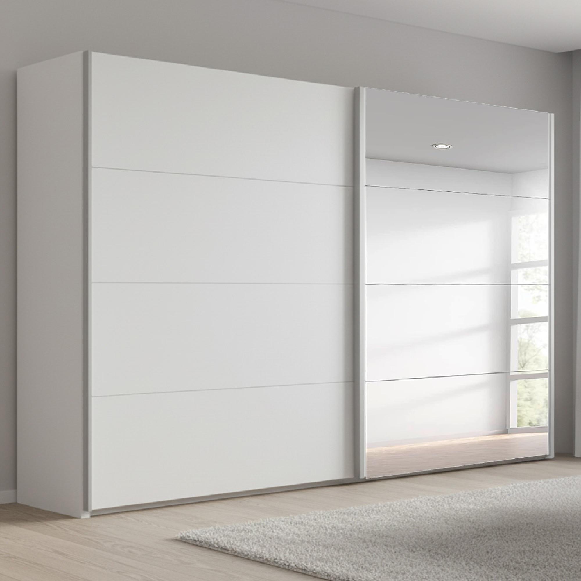 Rauch Beluga Extra 271cm 2 Door Sliding Wardrobe with Mirror - Alpine White
