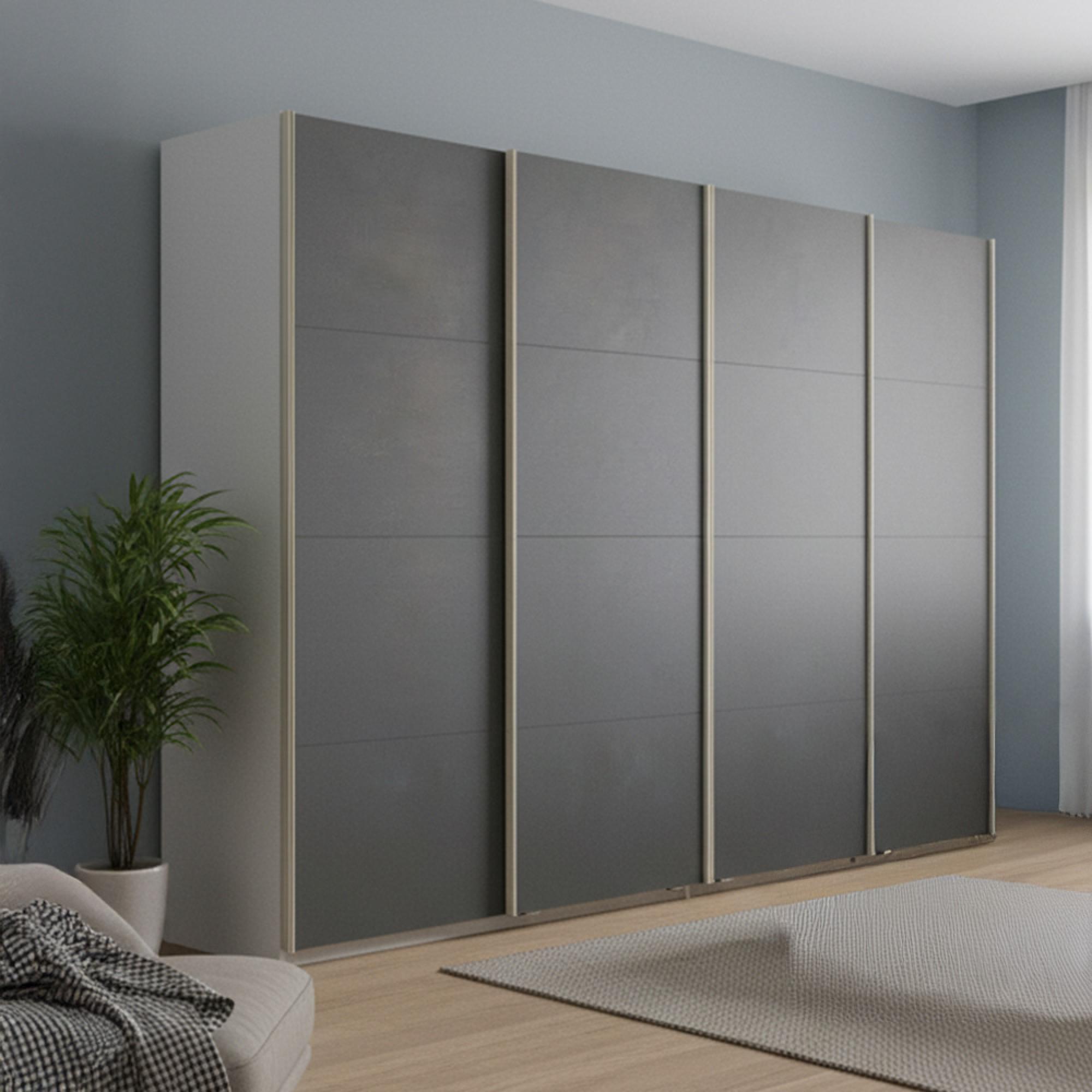 Rauch Beluga Extra 271cm 4 Door Sliding Wardrobe - Alpine White and Graphite
