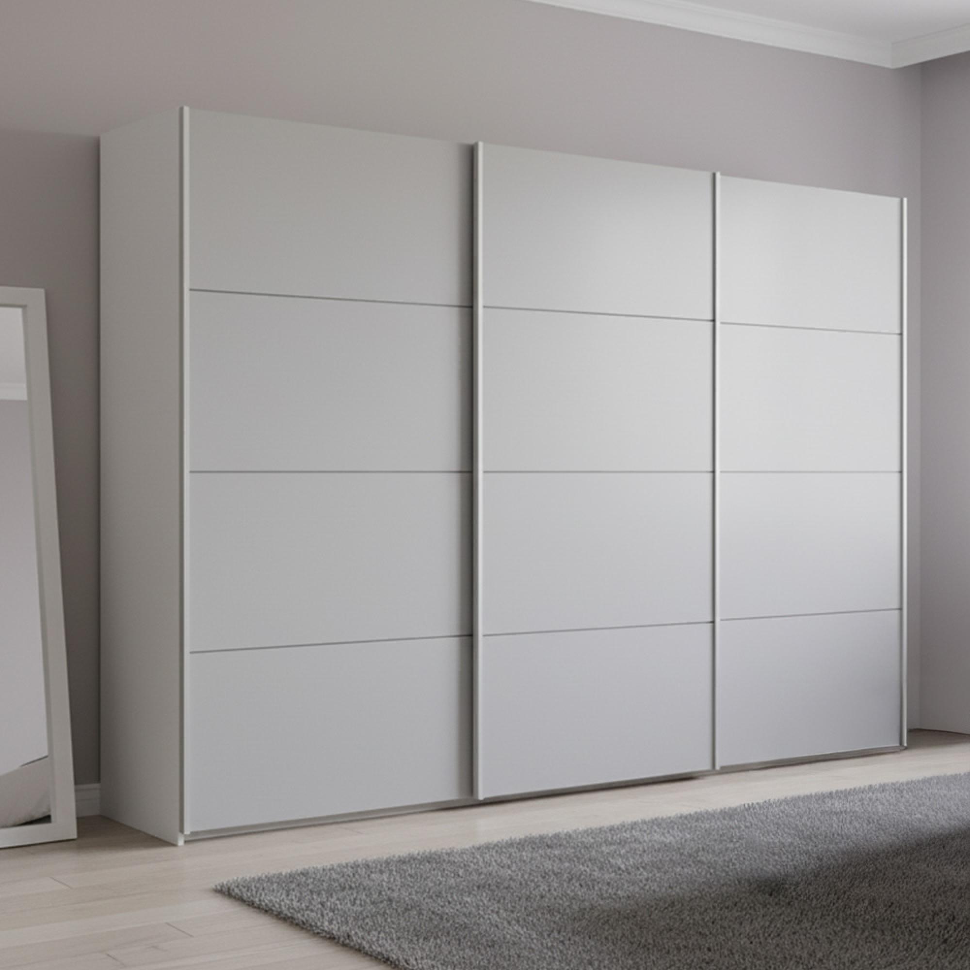 Rauch Beluga Extra 316cm 3 Door Sliding Wardrobe - Alpine White and Silk Grey