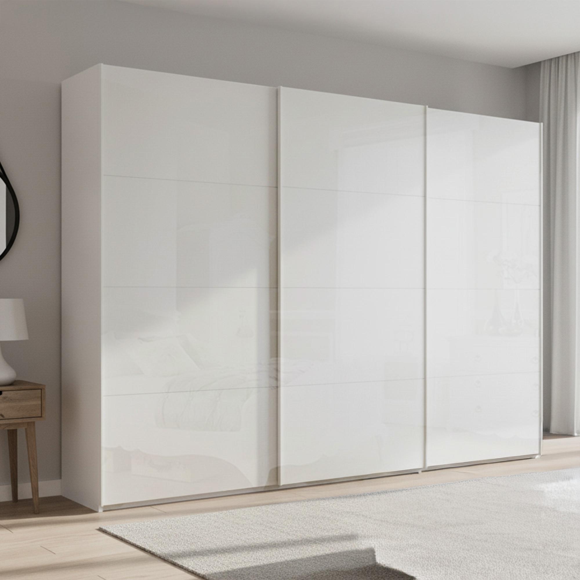 Rauch Beluga Extra 316cm 3 Door Sliding Wardrobe - Alpine White and White High Gloss