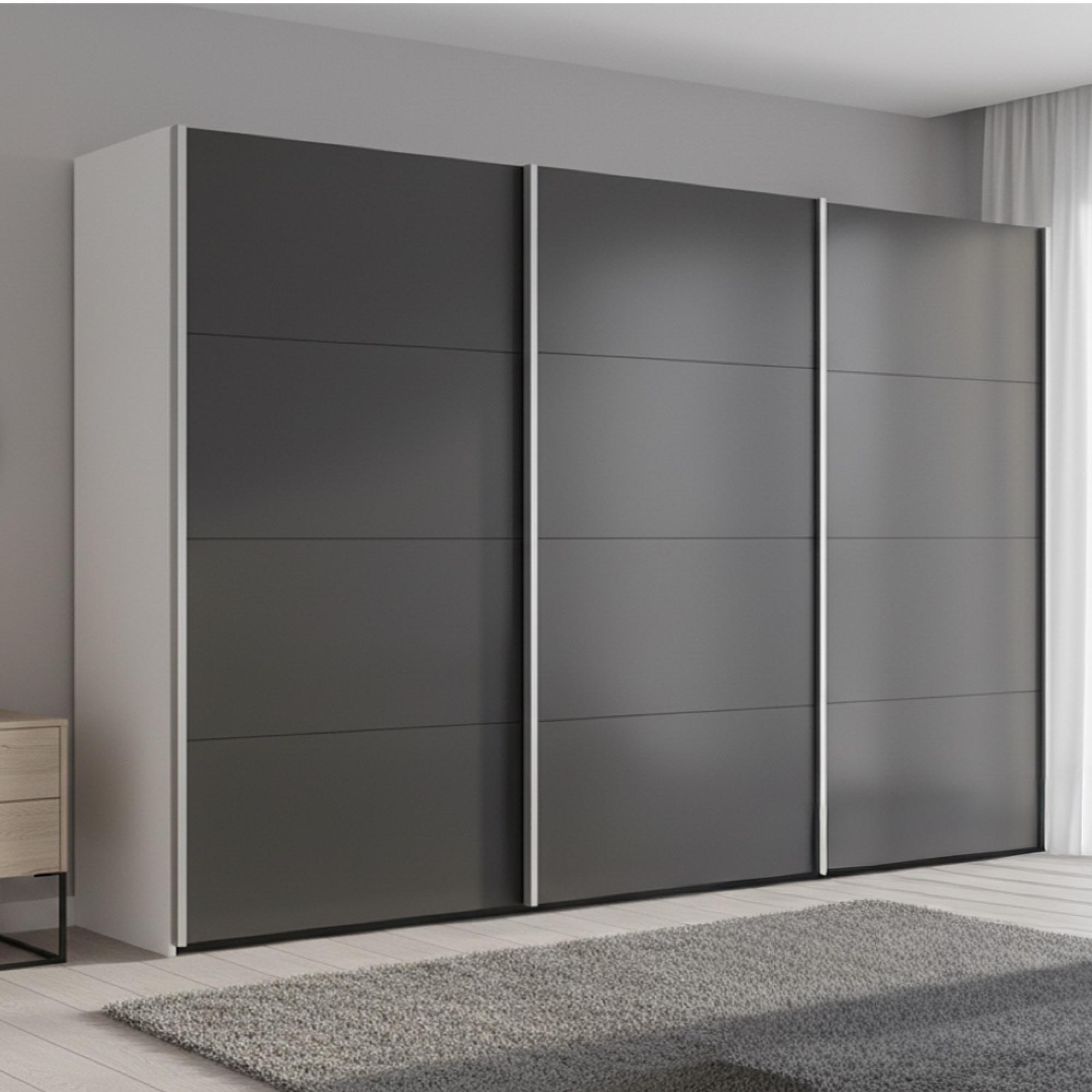 Rauch Beluga Extra 361cm 3 Door Sliding Wardrobe - Alpine White and Graphite