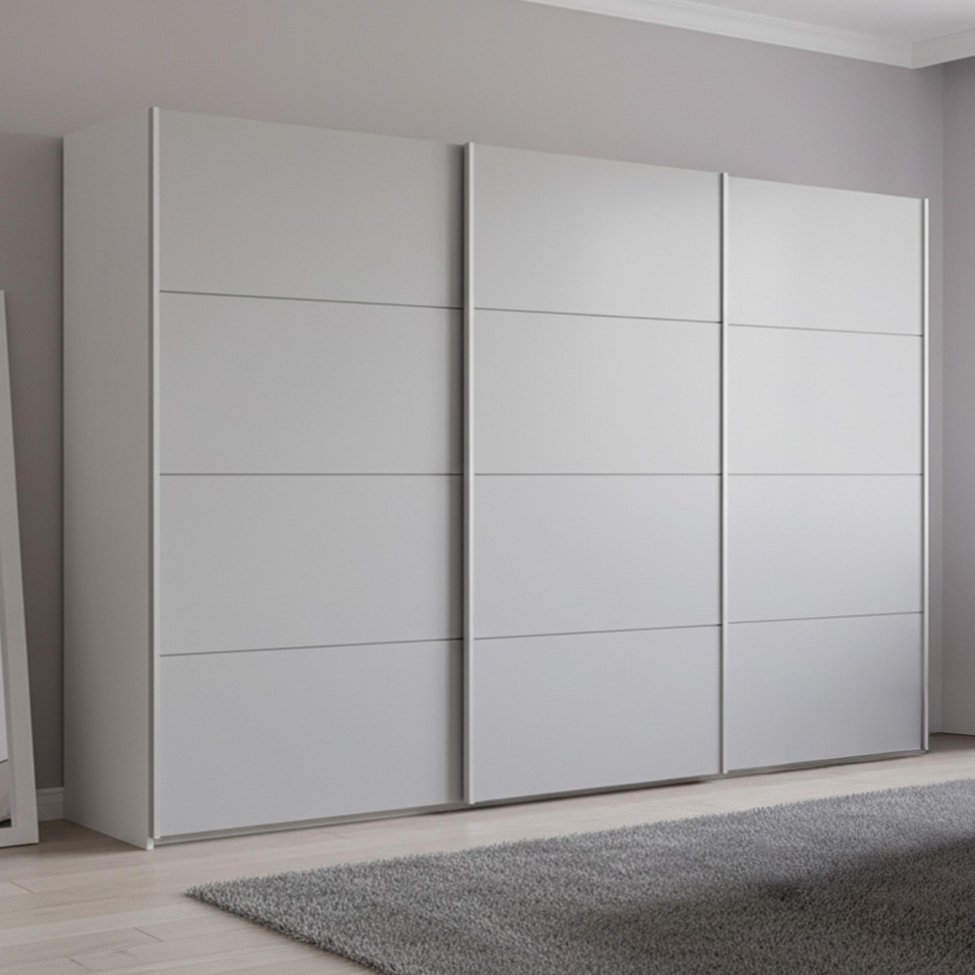 Rauch Beluga Extra 361cm 3 Door Sliding Wardrobe - Alpine White and Silk Grey