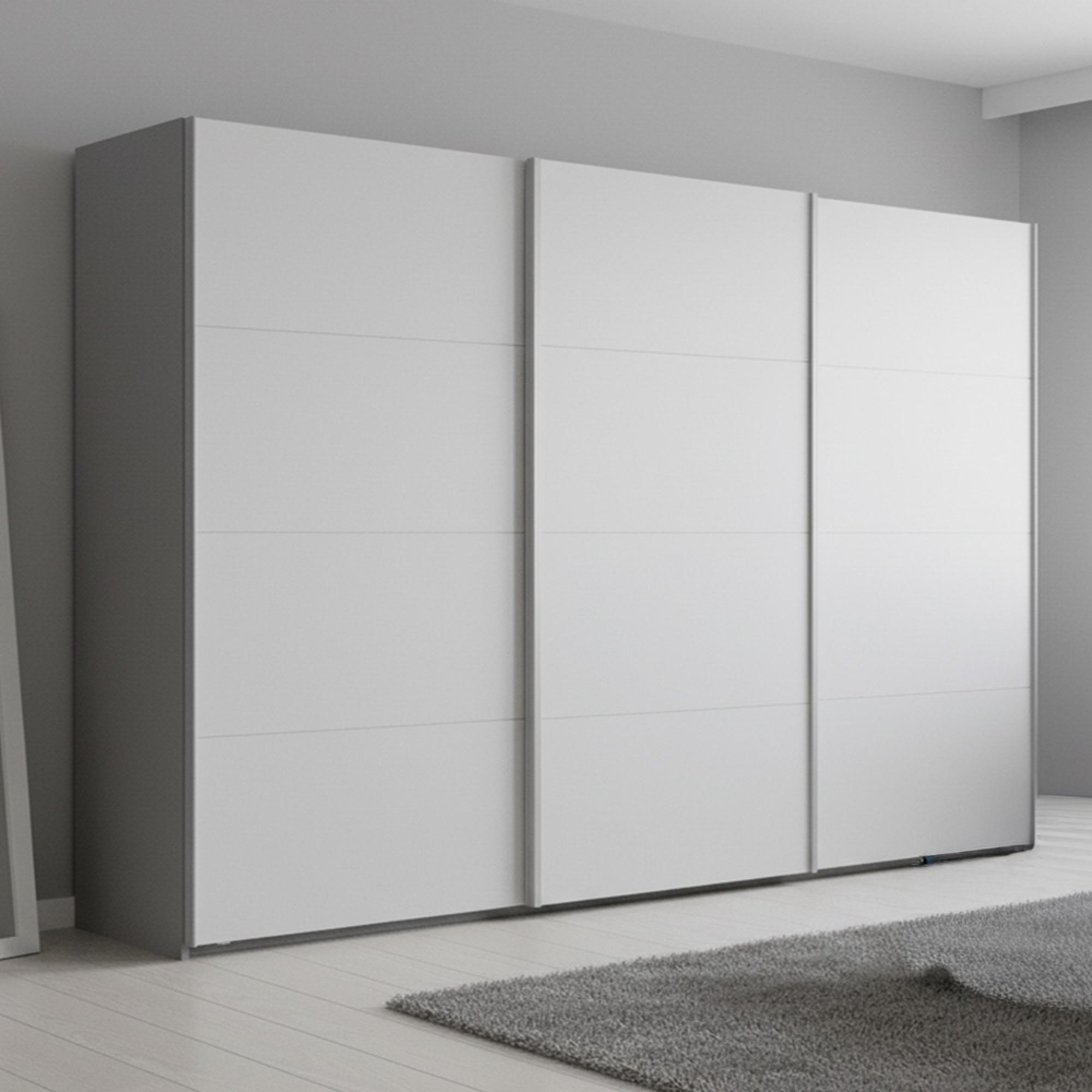 Rauch Beluga Extra 361cm 3 Door Sliding Wardrobe - Silk Grey and Alpine White