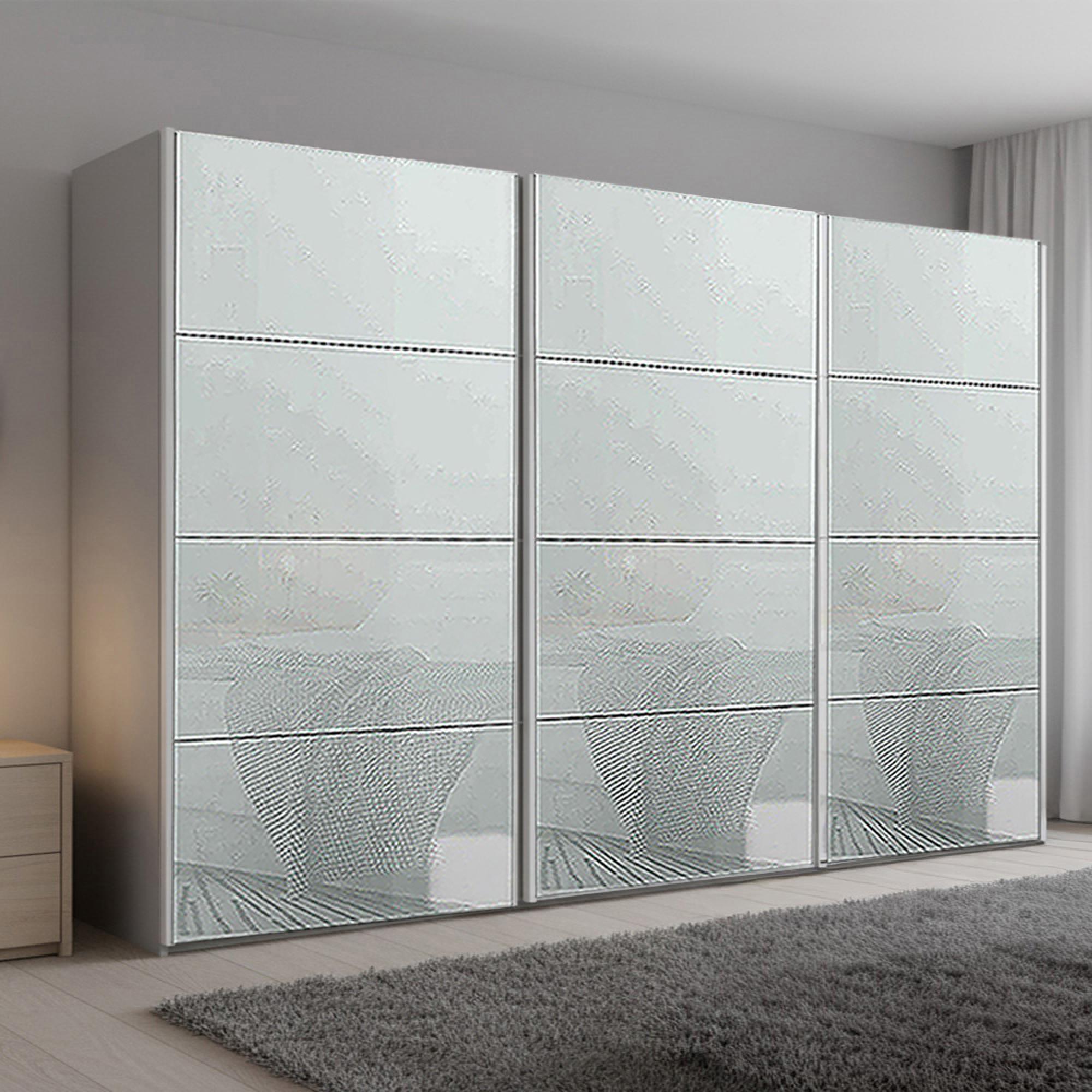 Rauch Beluga Extra 361cm 3 Door Sliding Wardrobe - Silk Grey and Silk Grey Glass