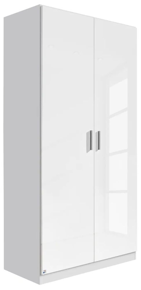 Rauch Celle 91cm White Gloss 2 Door Wardrobe