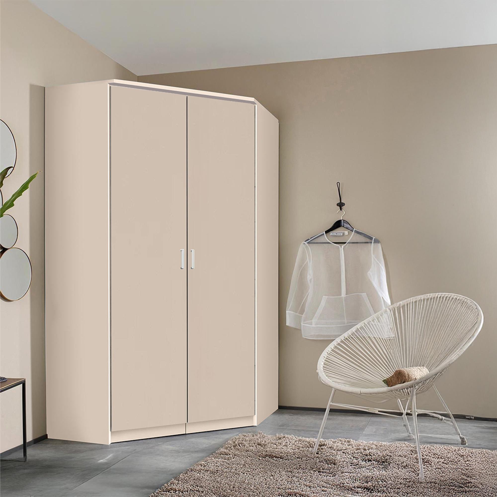 Rauch Celle Matt 117cm 2 Door Corner Wardrobe - Champagne