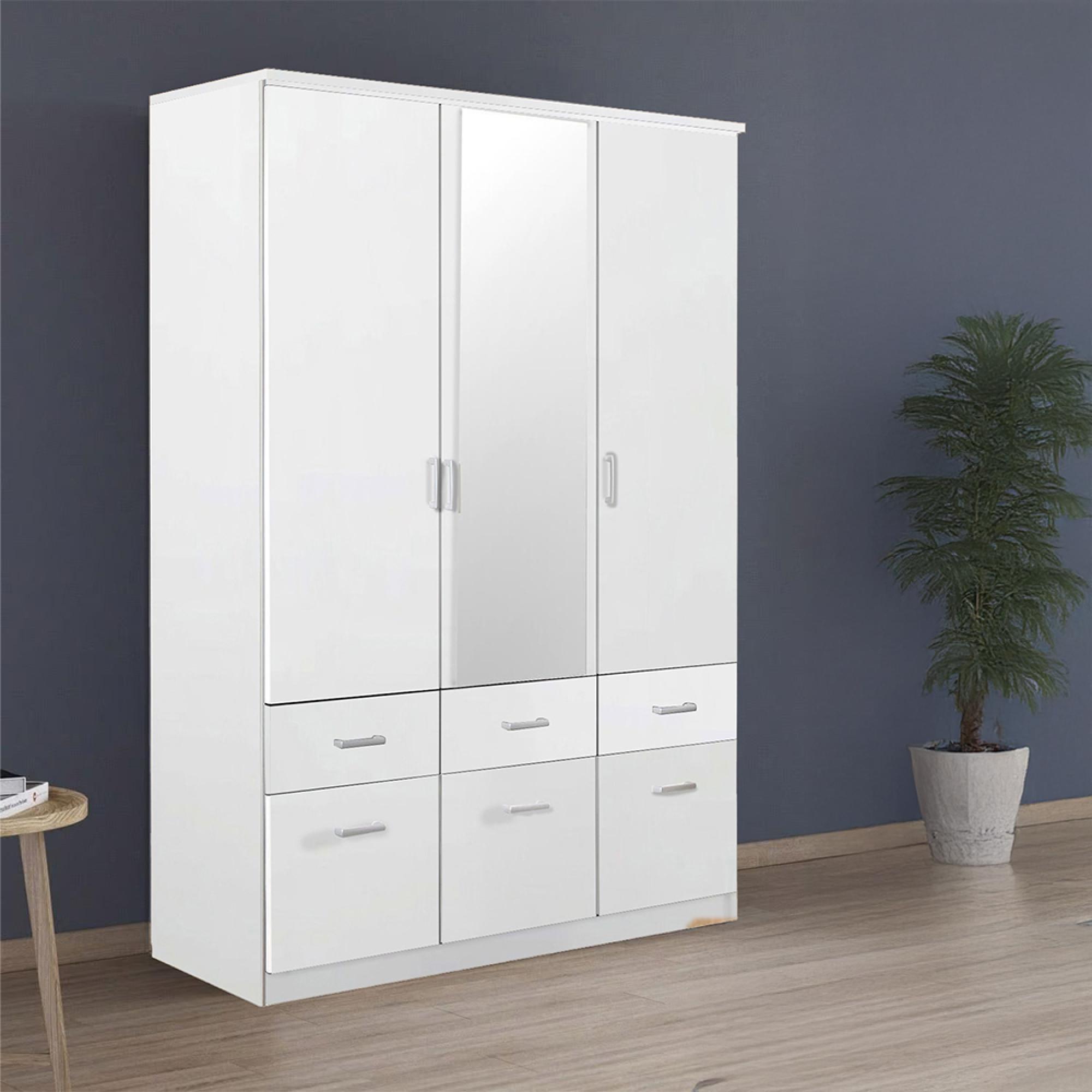 Rauch Celle Matt 136cm 3 Door Combi Wardrobe - Alpine White