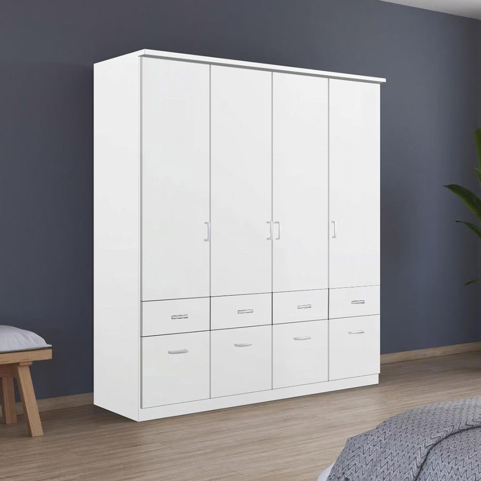 Rauch Celle Matt 181cm 4 Door Wardrobe with Drawer - Alpine White