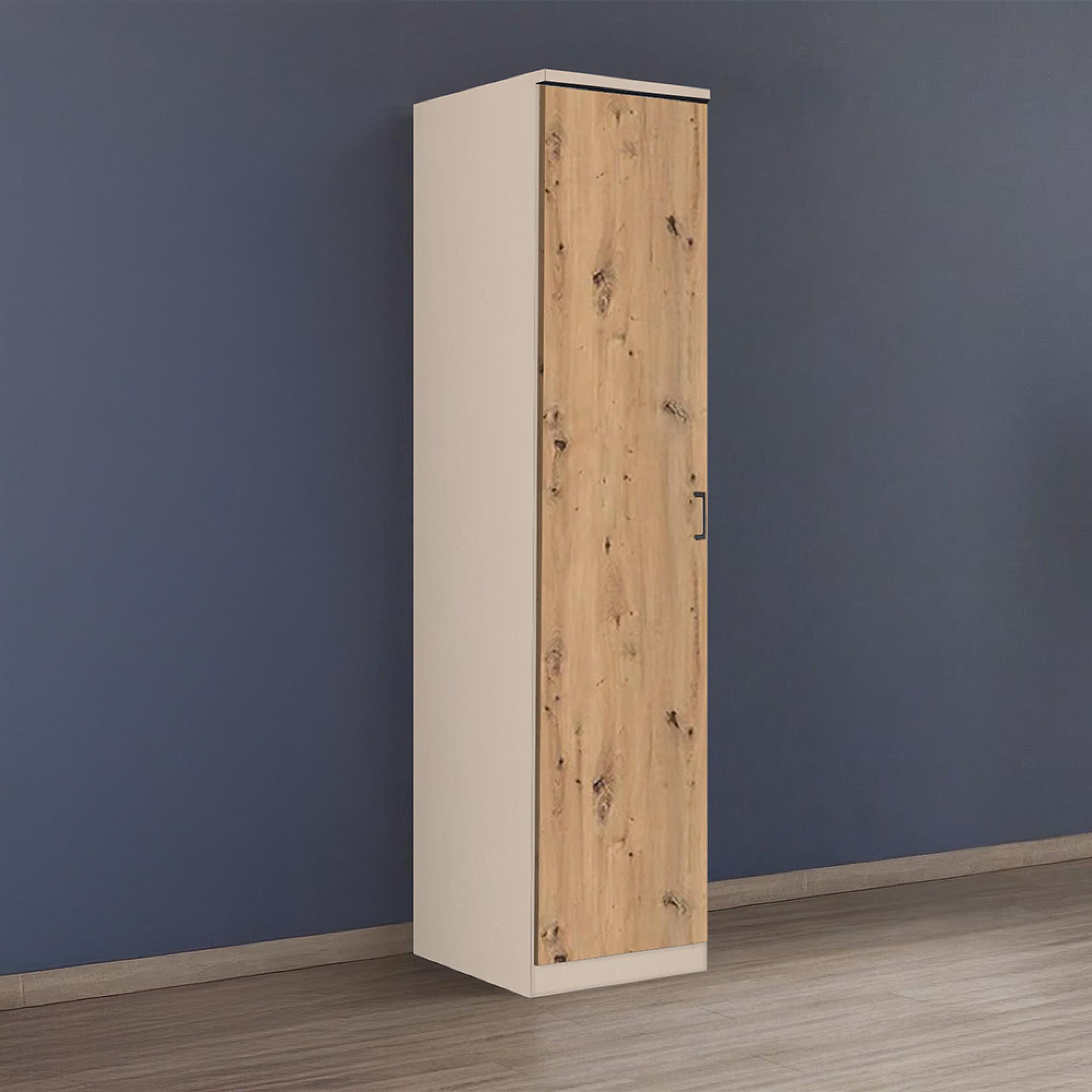 Rauch Celle Matt 47cm 1 LH Door Wardrobe - Champagne and Artisan Oak