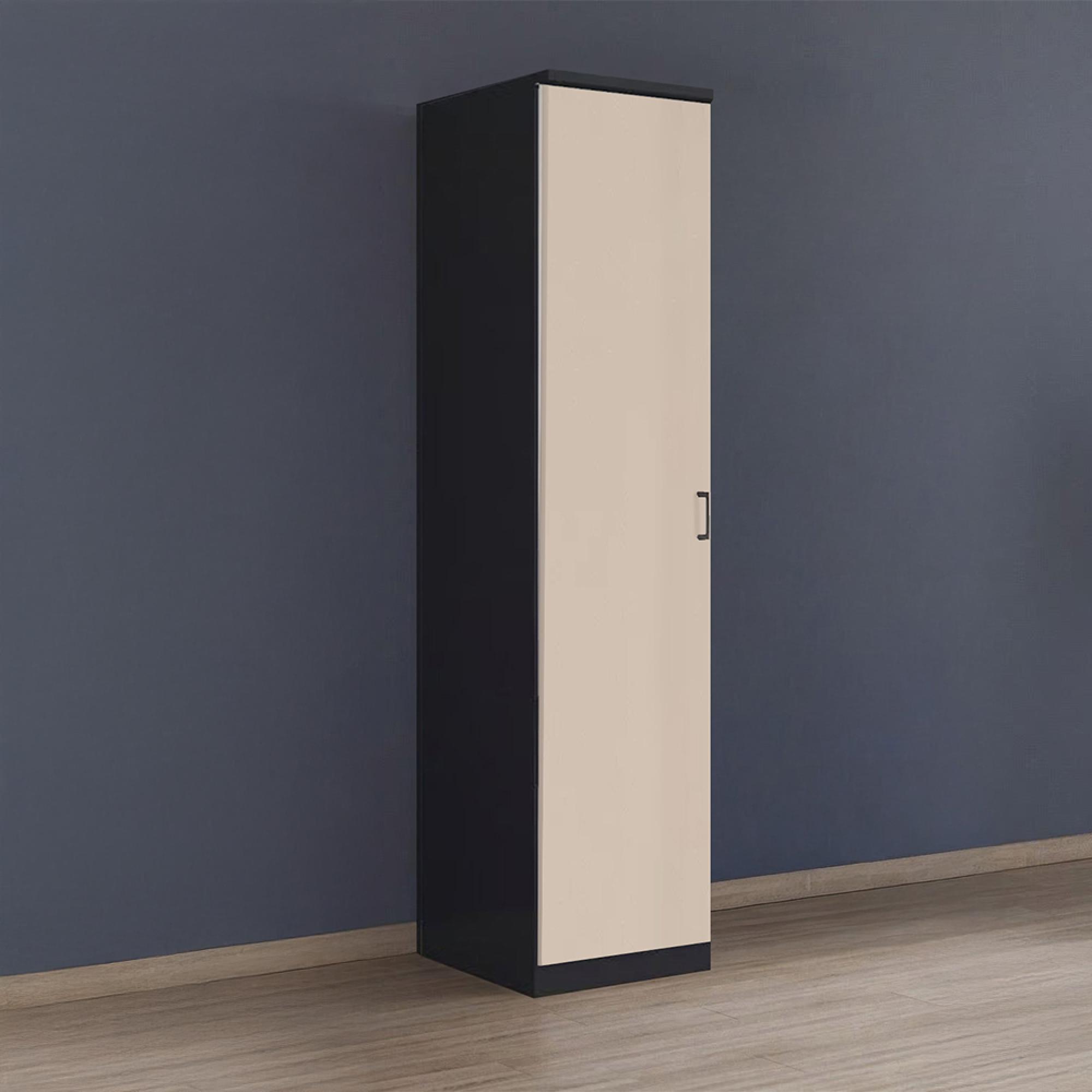 Rauch Celle Matt 47cm 1 LH Door Wardrobe - Metallic Dark Grey and Champagne