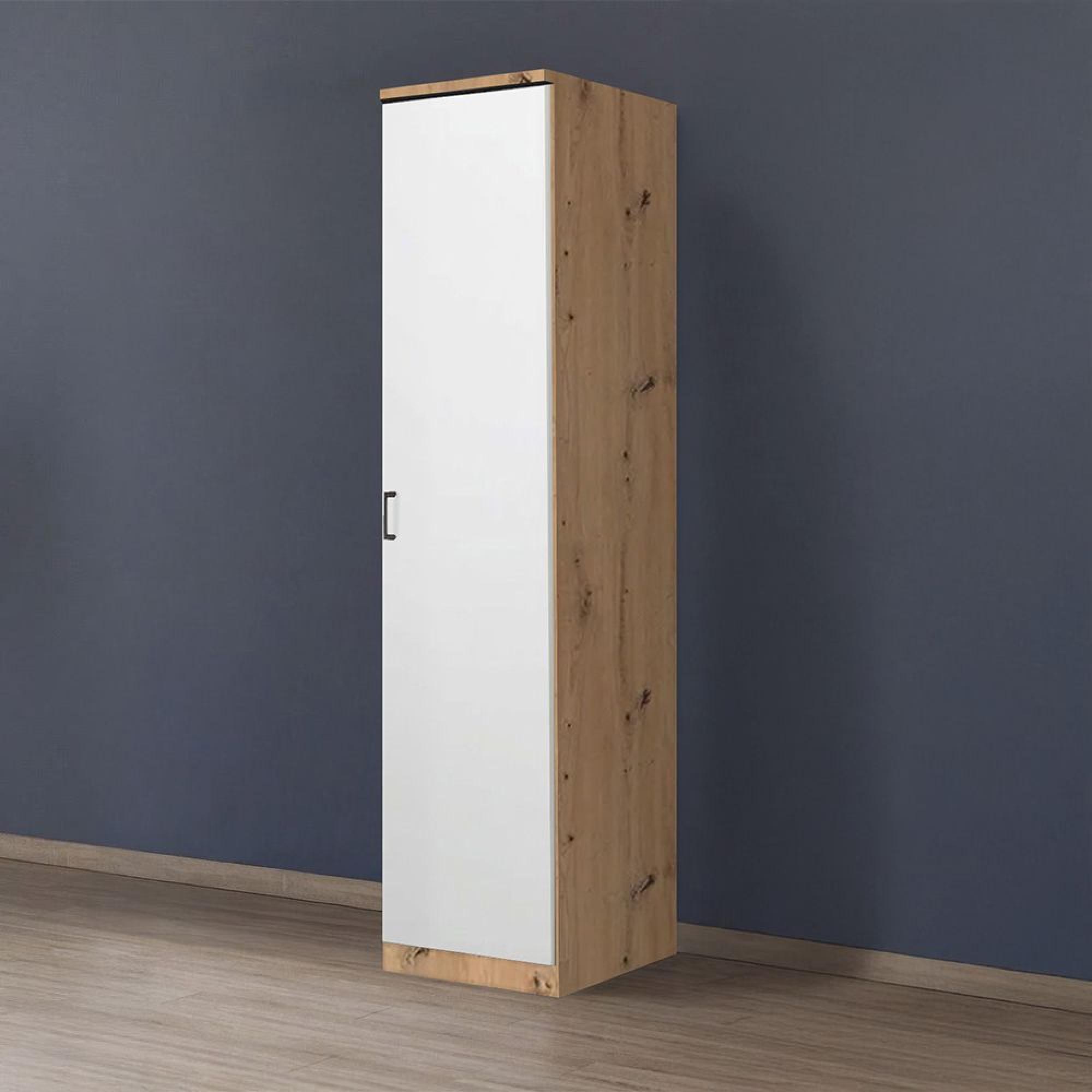 Rauch Celle Matt 47cm 1 RH Door Wardrobe - Artisan Oak and Alpine White