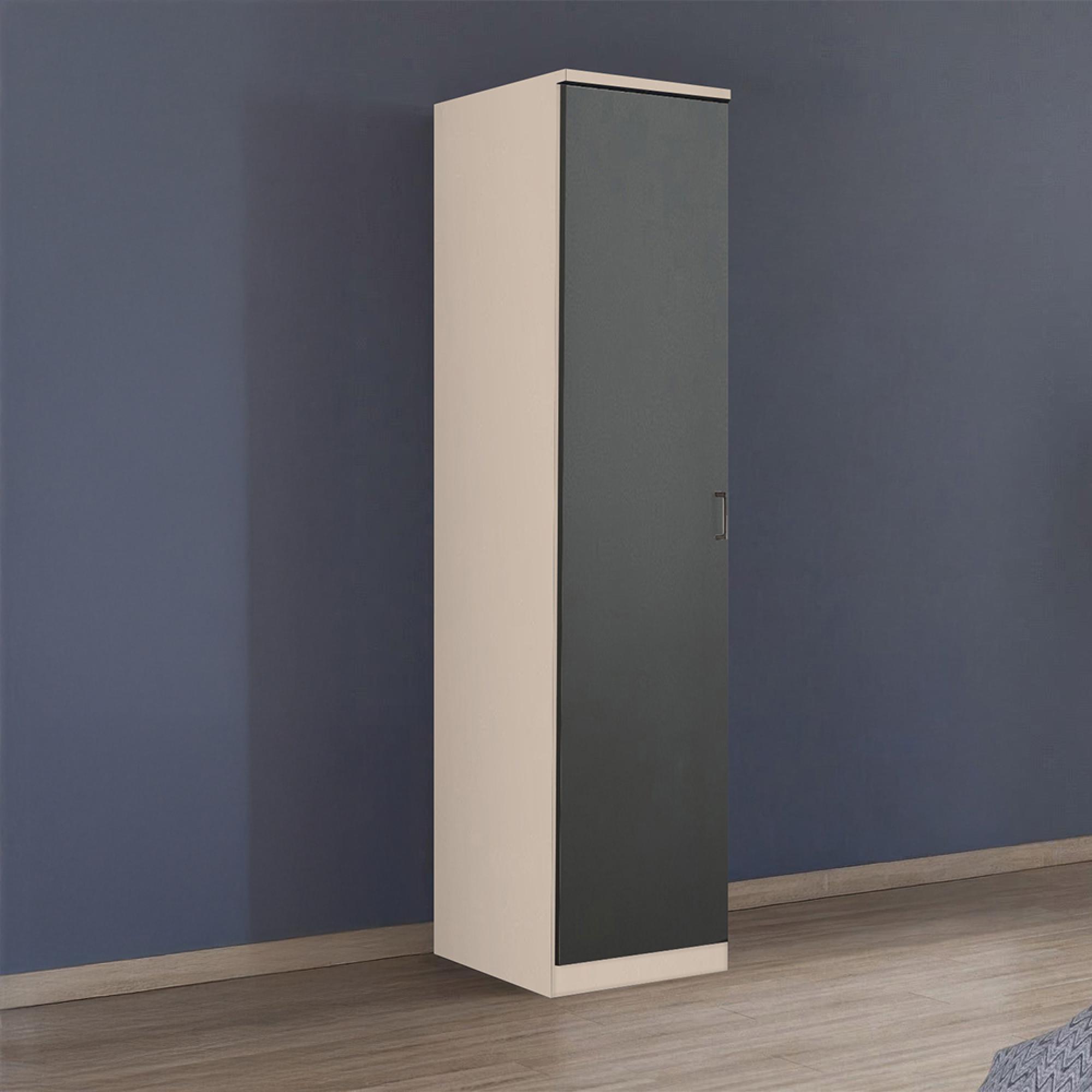 Rauch Celle Super 47cm 1 LH Door Wardrobe - Champagne and Metallic Dark Grey