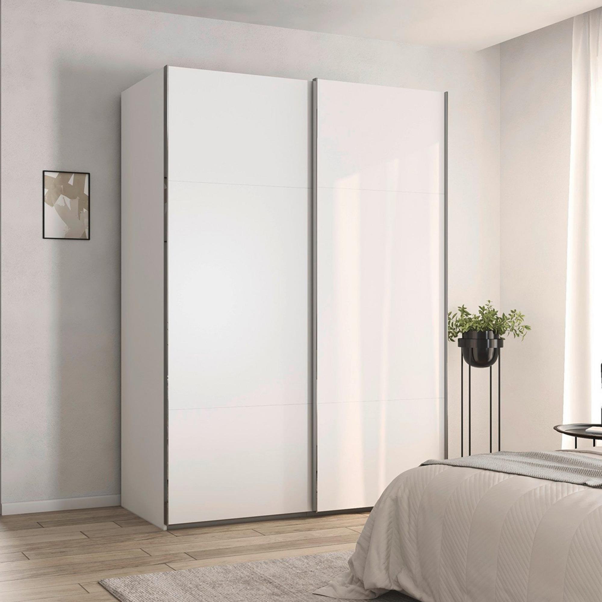 Rauch Contido 162cm 2 Door Sliding Wardrobe with Extras - Alpine White