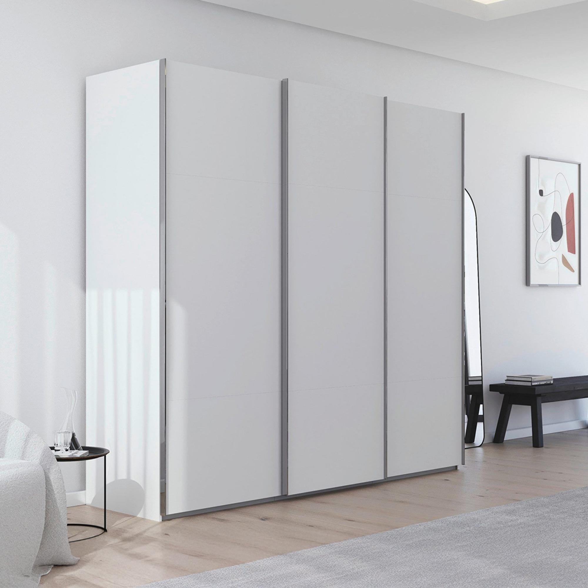 Rauch Contido 242cm 3 Door Sliding Wardrobe with Extras - Alpine White