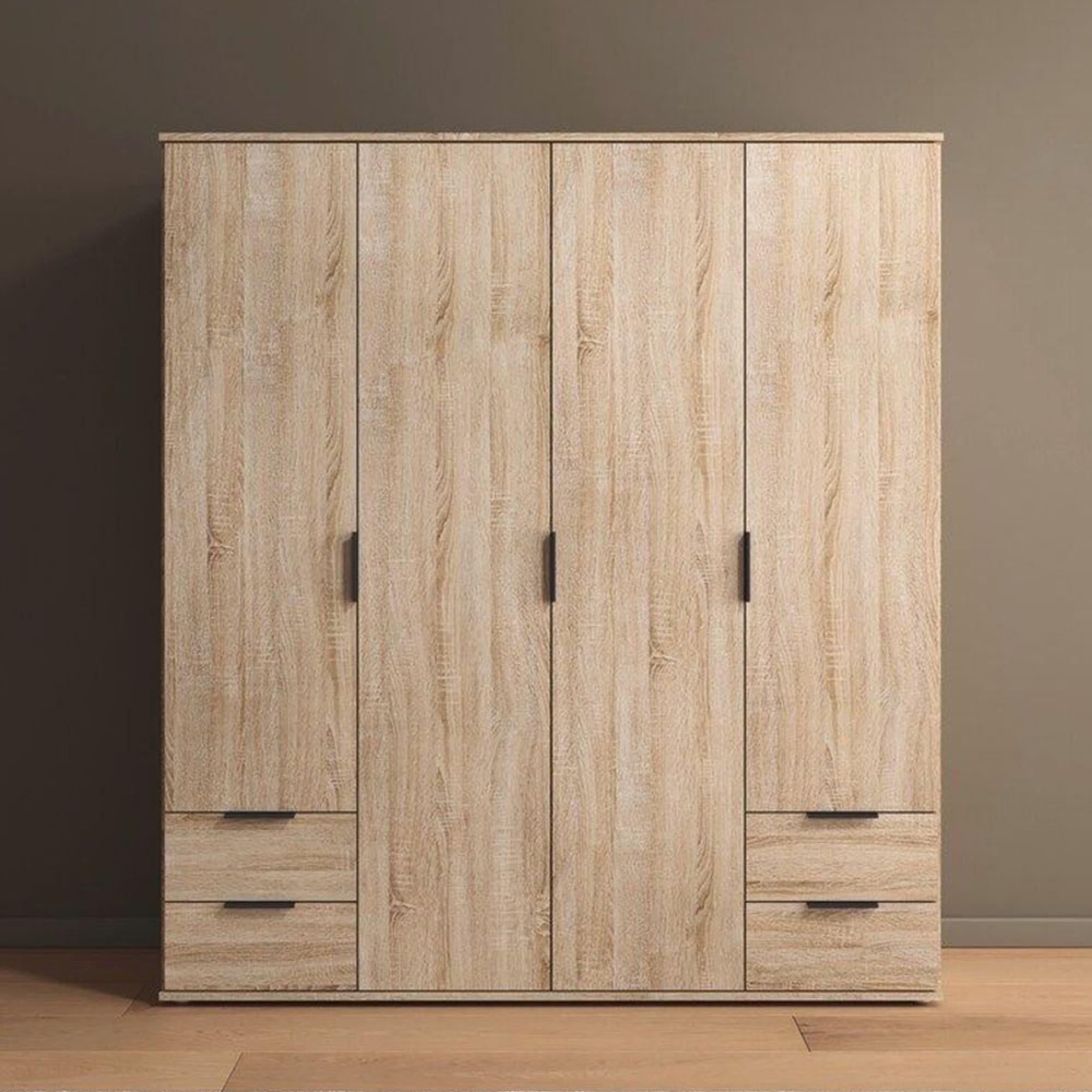 Rauch Essea 168cm 4 Door Wardrobe with Drawers - Sonoma Oak