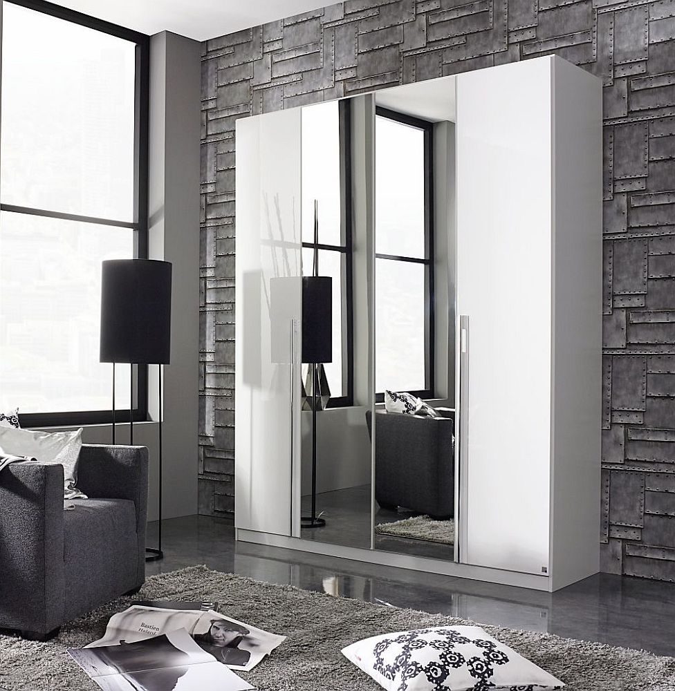 Rauch Essensa 181cm White 4 Door Mirror Wardrobe