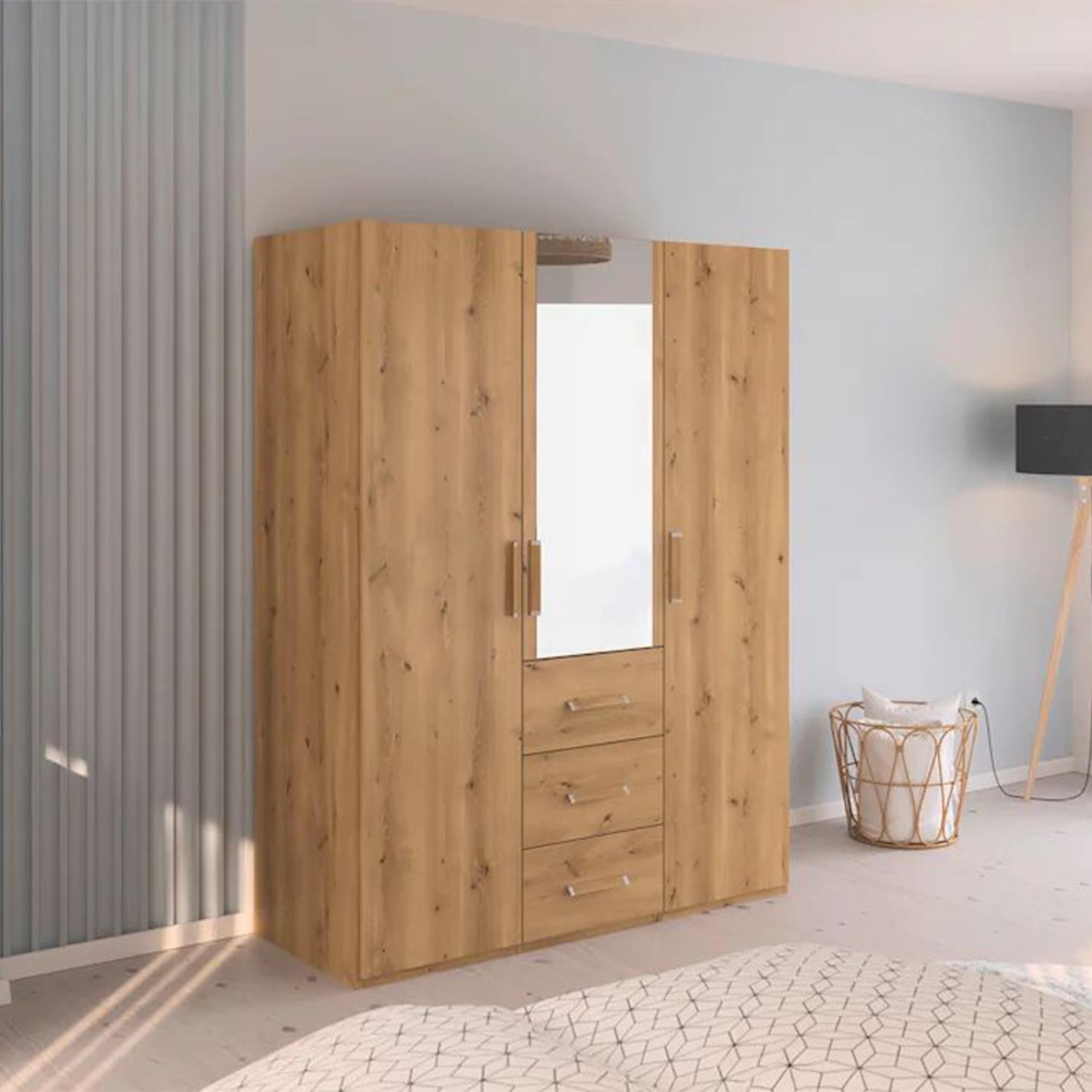 Rauch Evelyn 151cm 3 Door Combi Wardrobe - H 197cm - Wild Oak
