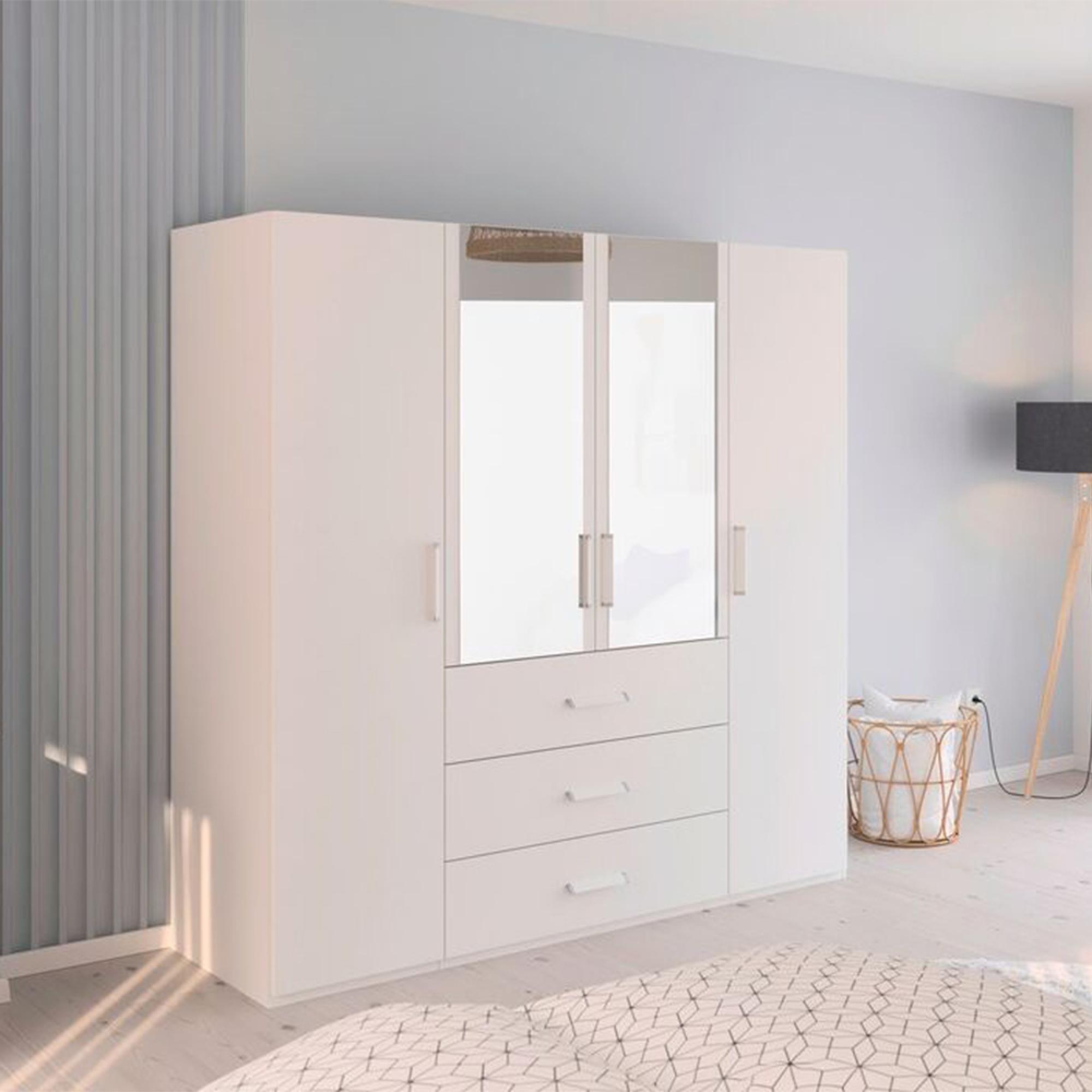 Rauch Evelyn 201cm 4 Door Combi Wardrobe - H 197cm - Alpine White