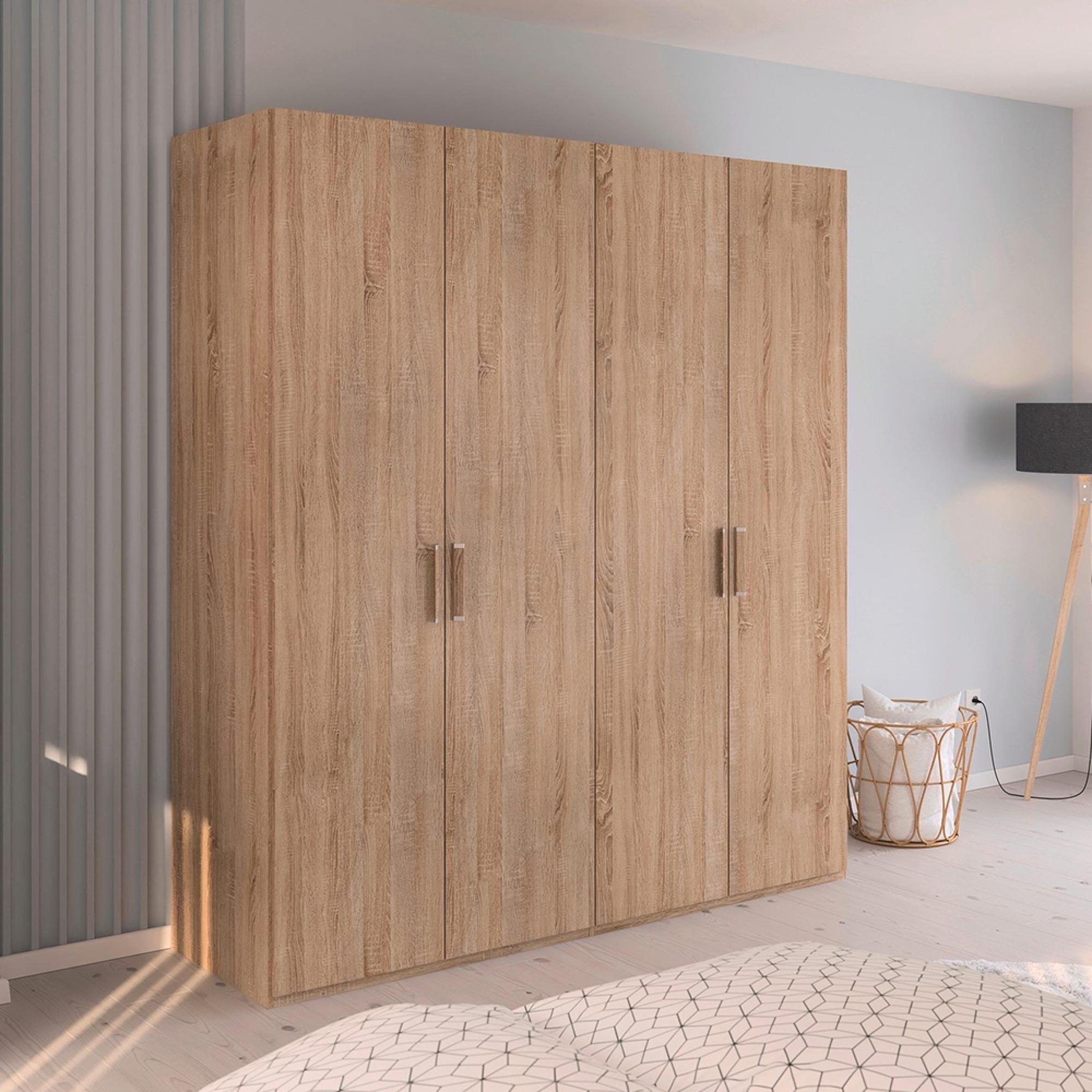 Rauch Evelyn 201cm 4 Door Wardrobe - H 223cm - Sonoma Oak