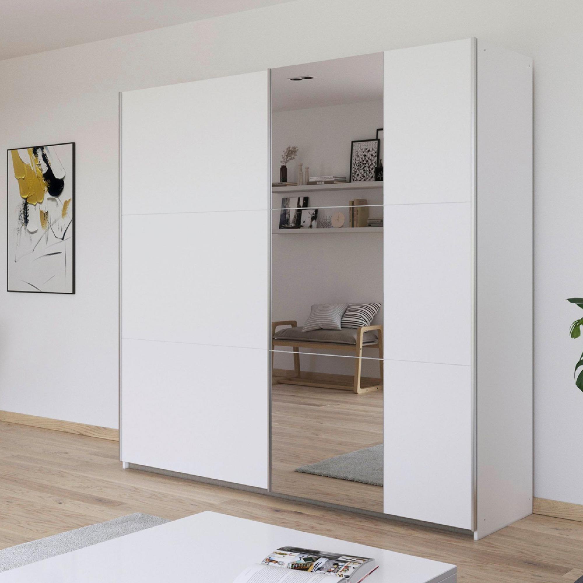 Rauch Kronach 218cm 2 Door Sliding Wardrobe with Mirror - Alpine White