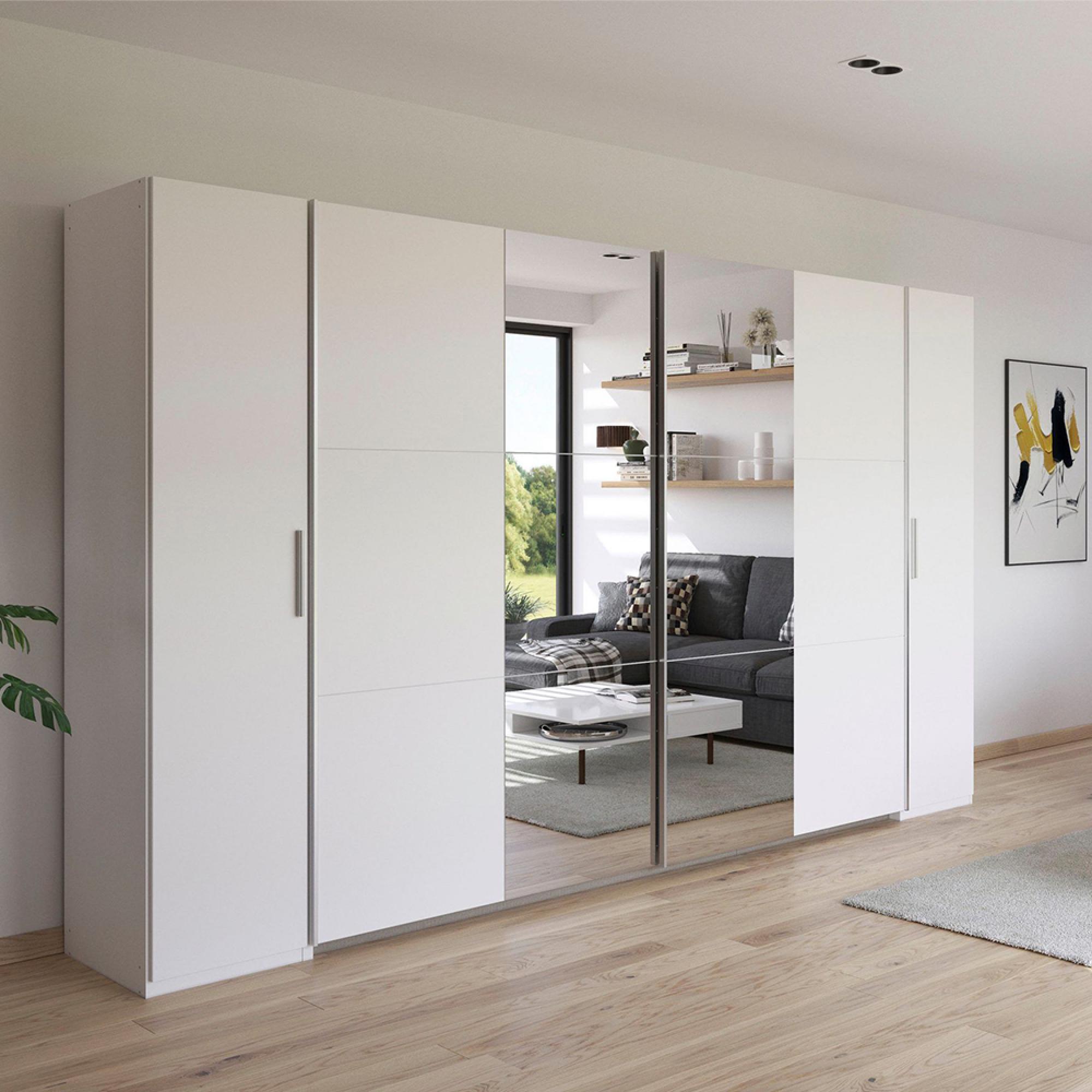 Rauch Kronach 354cm 4 Door Wardrobe with Mirror - Alpine White