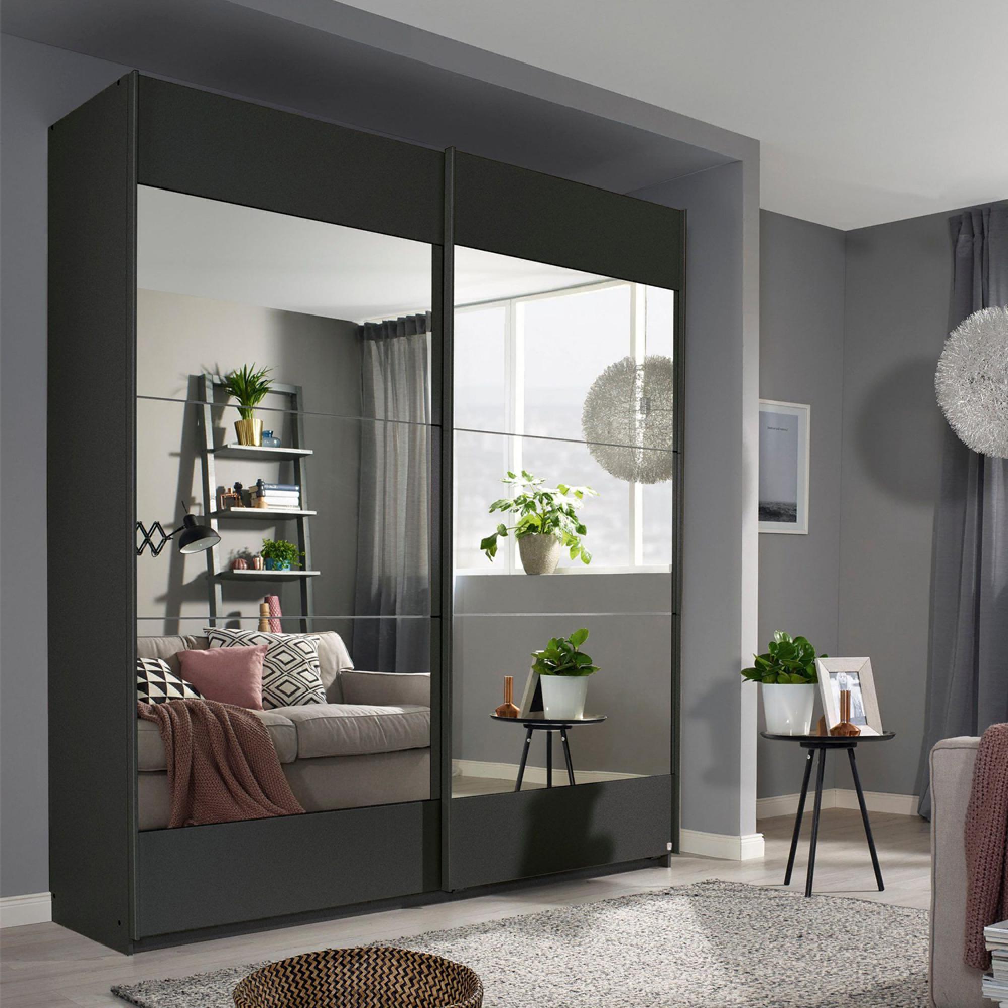 Rauch Malibu 181cm 2 Door Sliding Wardrobe - Metallic Dark Grey