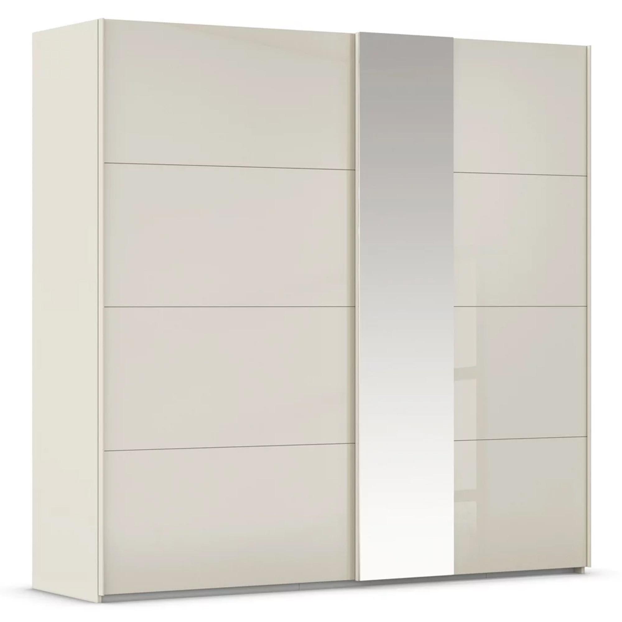 Rauch Miramar Type-1 226cm 2 Door Sliding Wardrobe with Mirror - Champagne and Champagne Glass