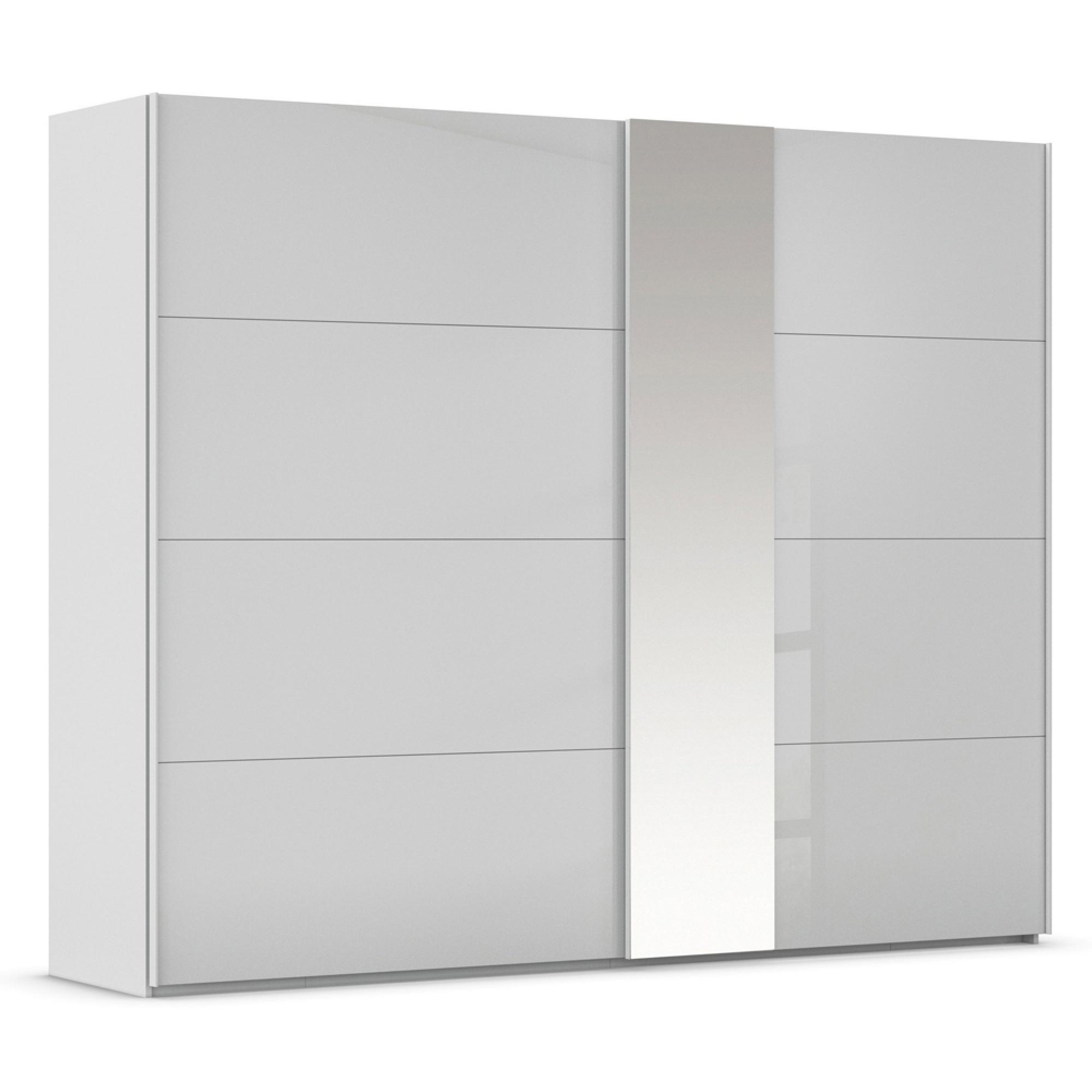 Rauch Miramar Type-1 271cm 2 Door Sliding Wardrobe with Mirror - Silk Grey and Silk Grey Glass