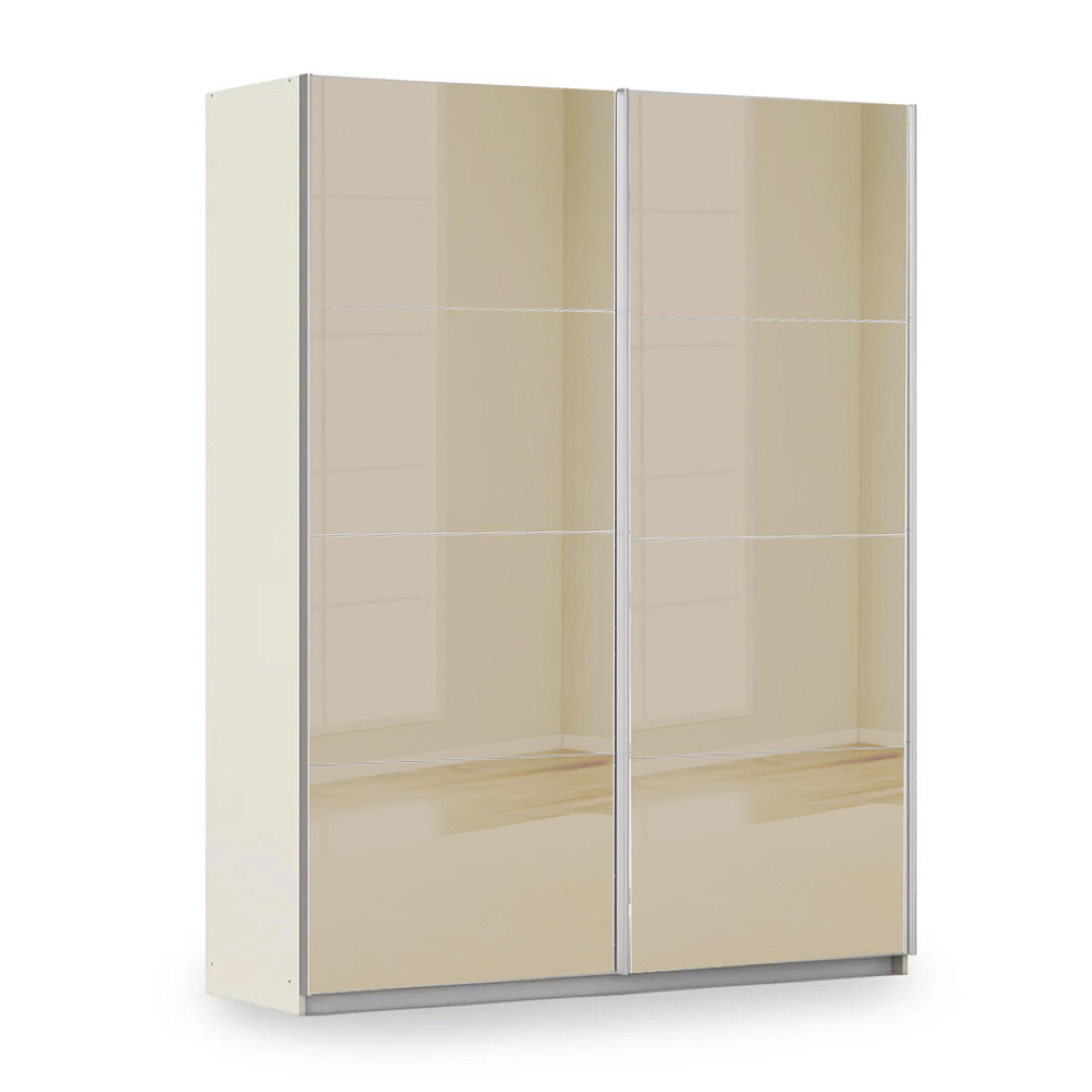 Rauch Miramar Type-3 181cm 2 Door Sliding Wardrobe - Champagne and Champagne Glass