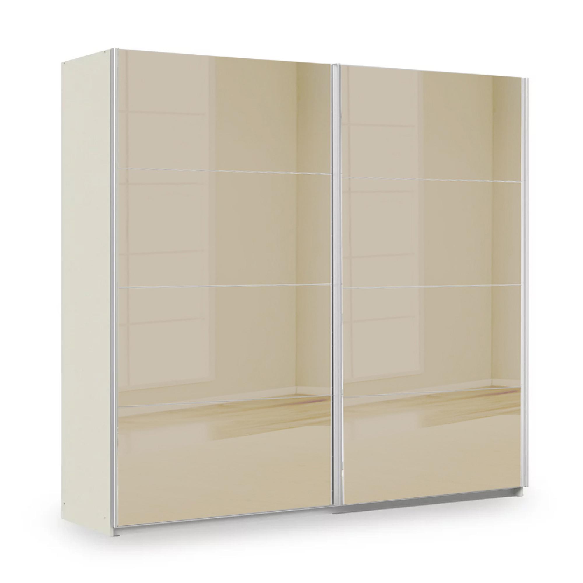 Rauch Miramar Type-3 226cm 2 Door Sliding Wardrobe - Champagne and Champagne Glass