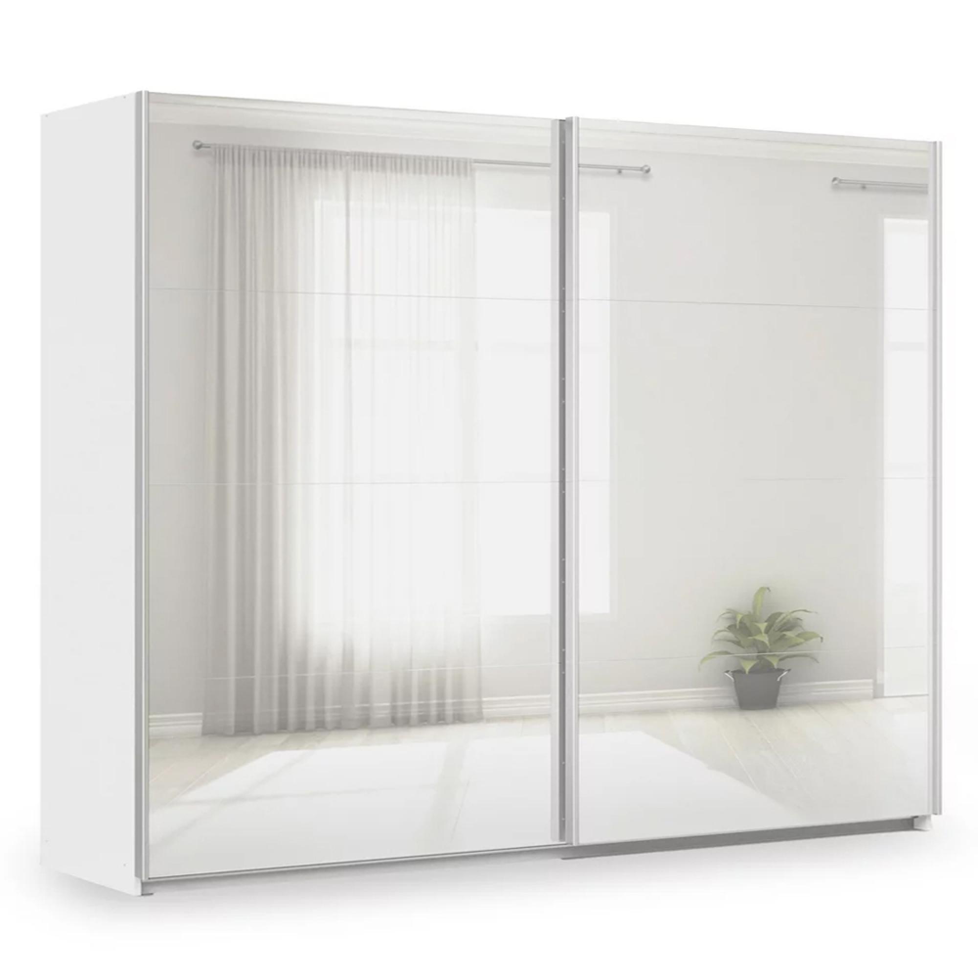 Rauch Miramar Type-3 271cm 2 Door Mirrored Sliding Wardrobe - Alpine White