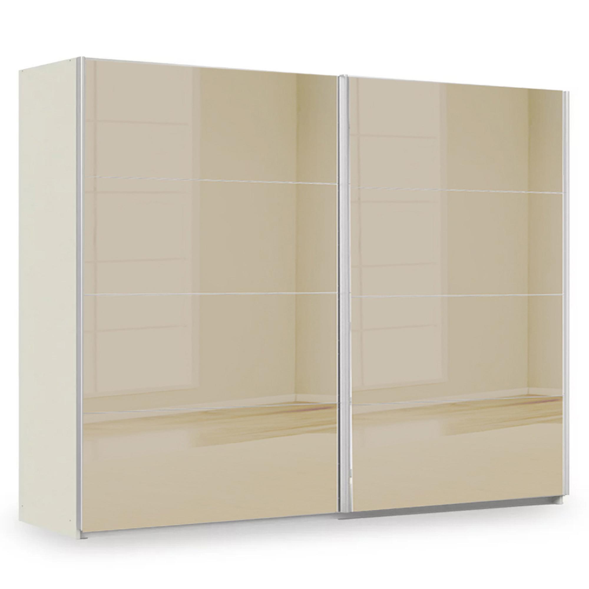 Rauch Miramar Type-3 271cm 2 Door Sliding Wardrobe - Champagne and Champagne Glass