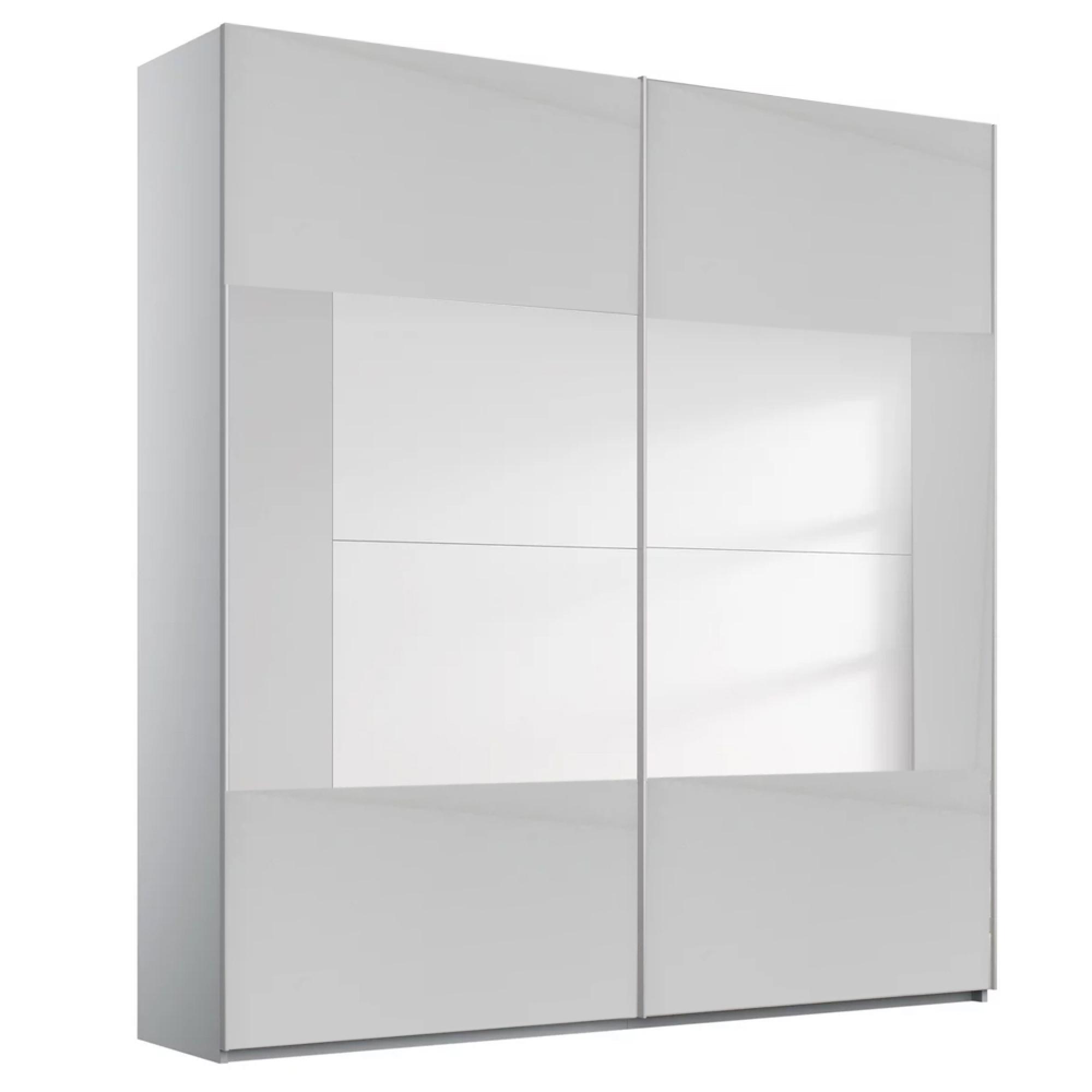 Rauch Miramar Type-4 181cm 2 Door Sliding Wardrobe - Silk Grey and Silk Grey Glass
