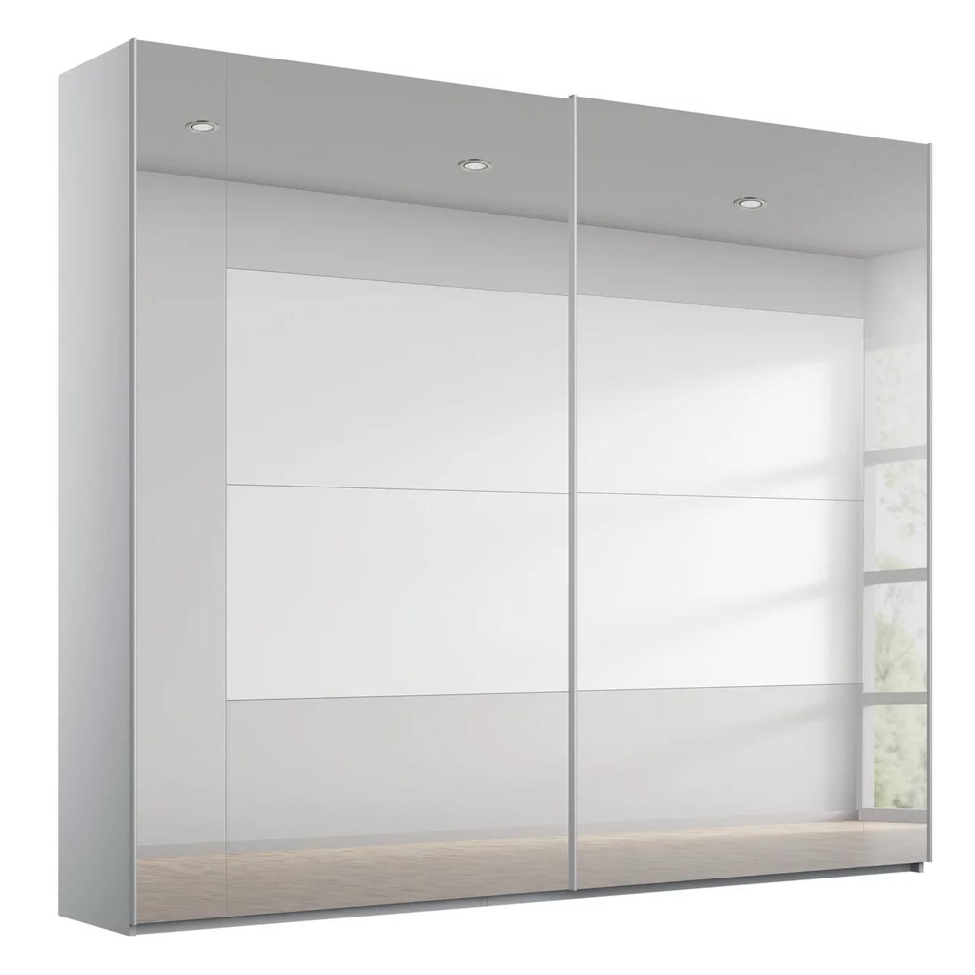 Rauch Miramar Type-4 226cm 2 Door Mirrored Sliding Wardrobe - Silk Grey