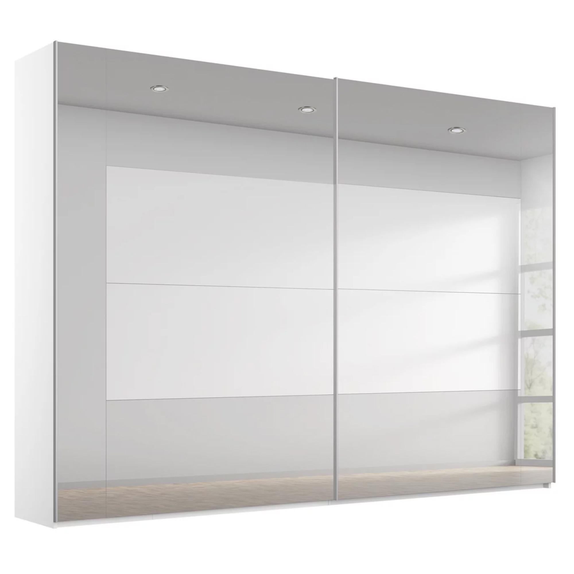 Rauch Miramar Type-4 271cm 2 Door Mirrored Sliding Wardrobe - Alpine White