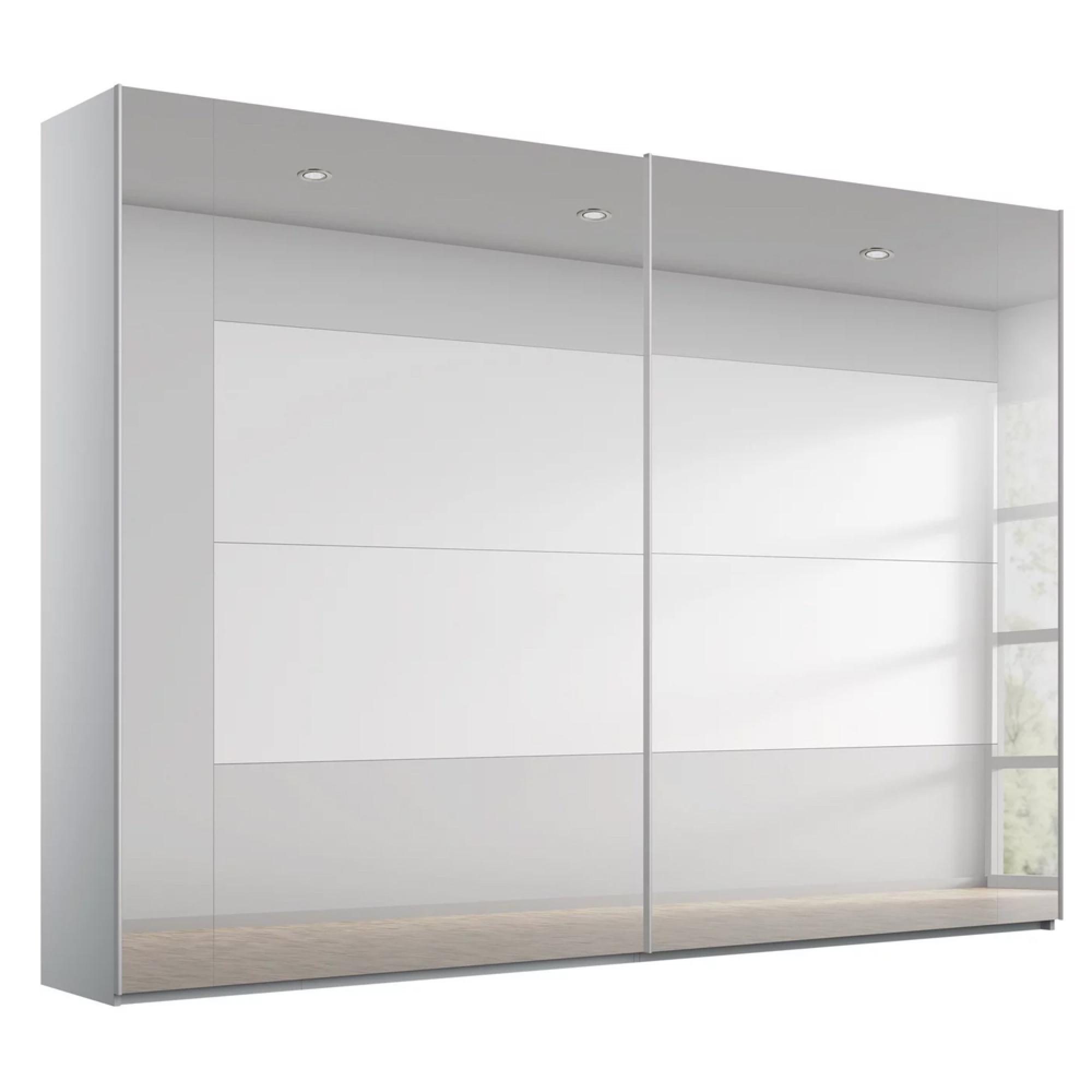 Rauch Miramar Type-4 271cm 2 Door Mirrored Sliding Wardrobe - Silk Grey