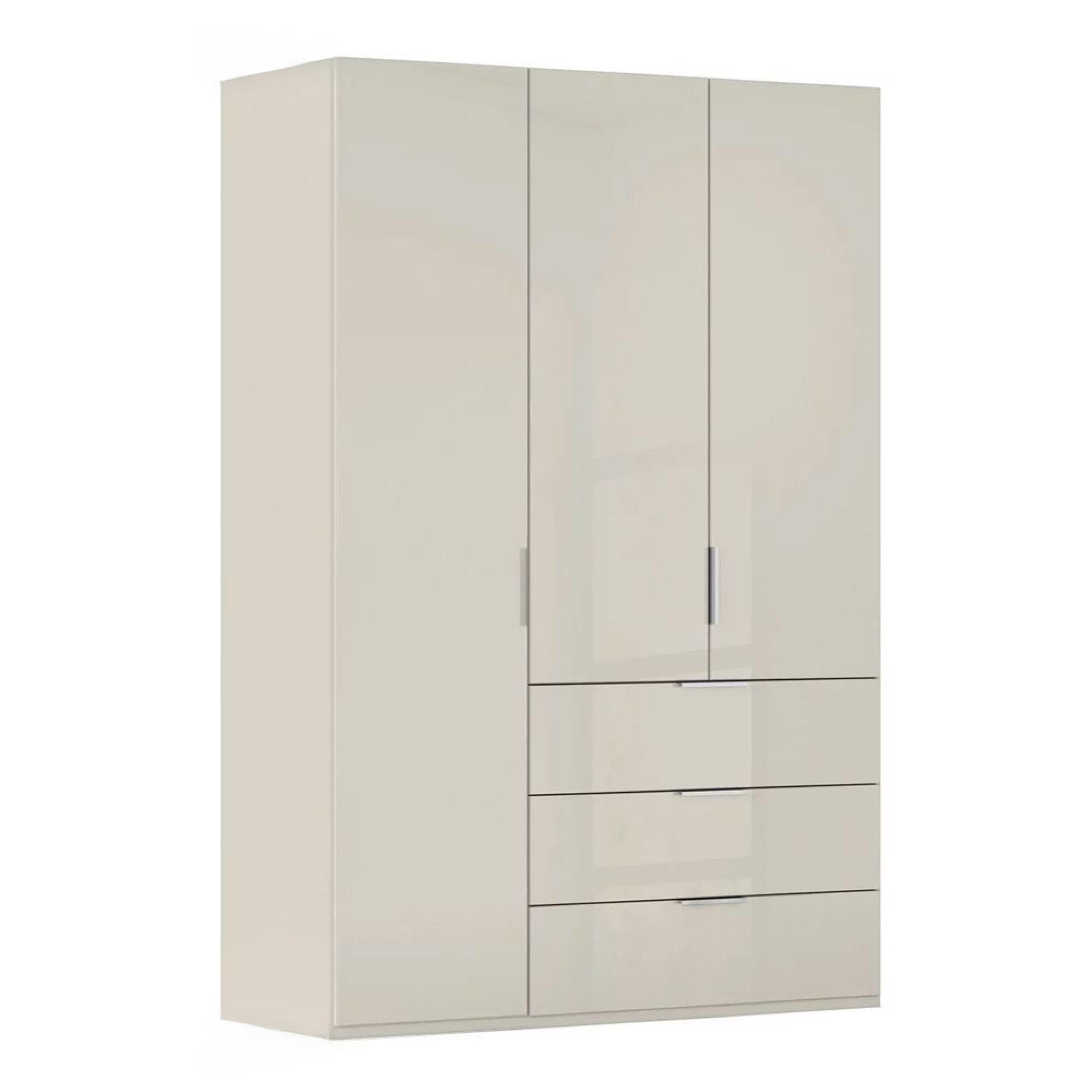 Rauch Miramar Type-5 151cm 3 Door Wardrobe with Drawer - Champagne and Champagne Glass