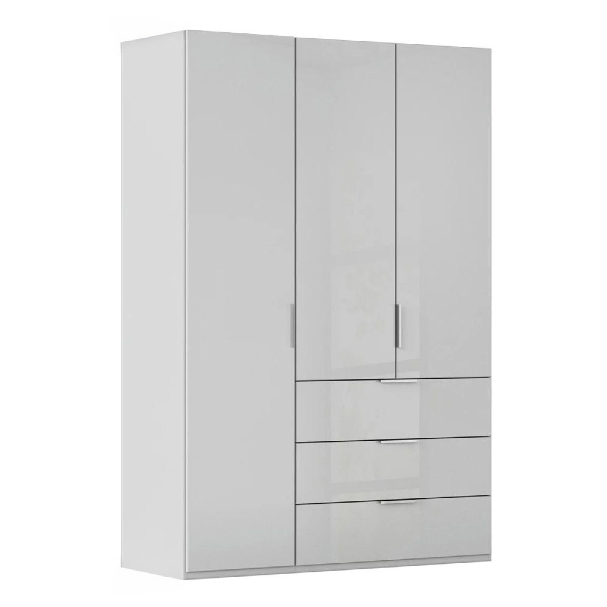 Rauch Miramar Type-5 151cm 3 Door Wardrobe with Drawer - Silk Grey and Silk Grey Glass