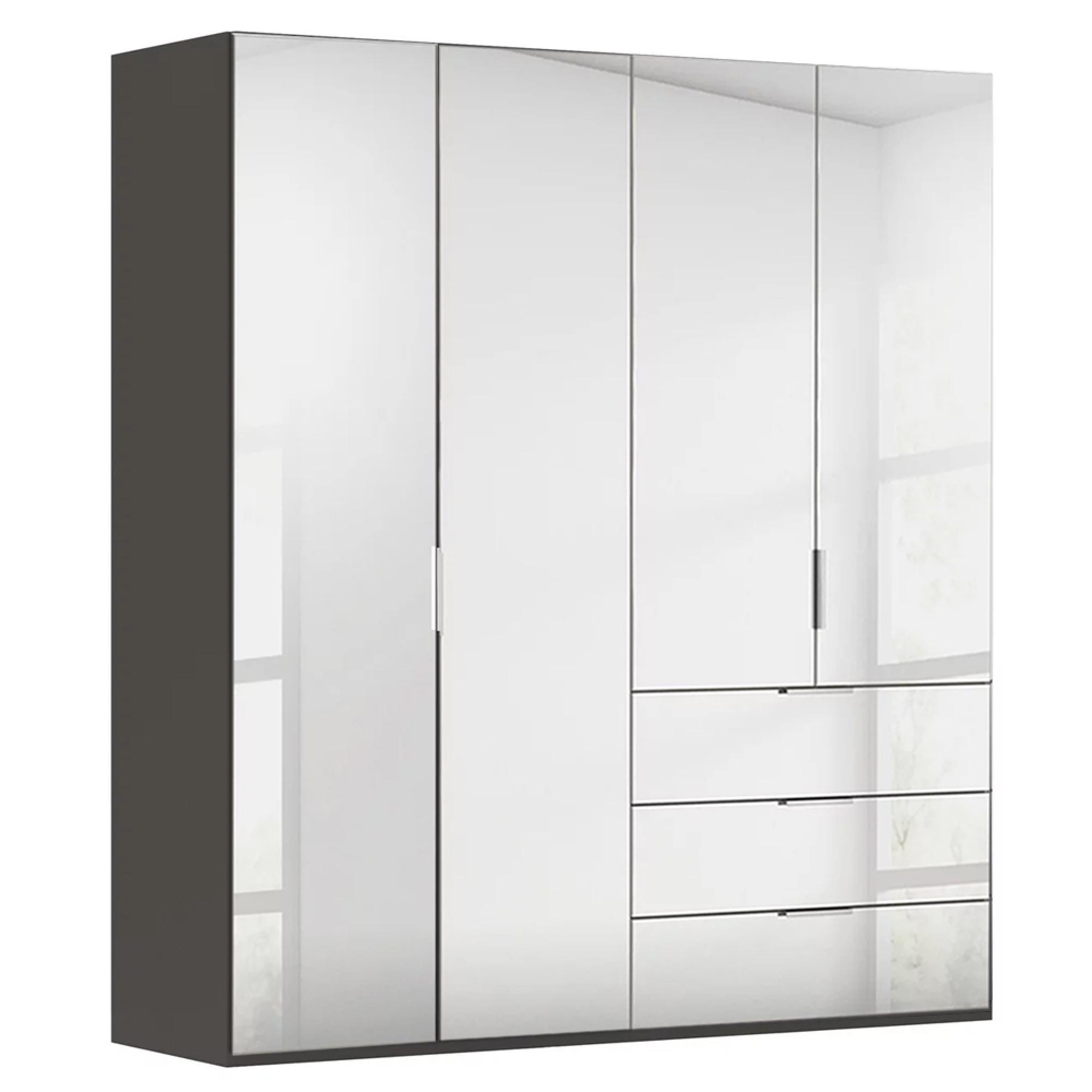 Rauch Miramar Type-5 201cm 4 Door Combi Wardrobe - Graphite