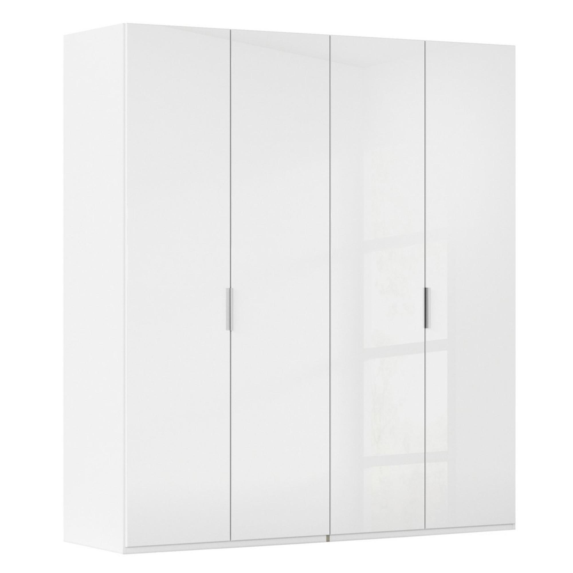 Rauch Miramar Type-5 201cm 4 Door Wardrobe - Alpine White and Crystal White Glass
